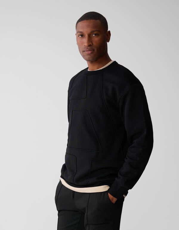 Cord Artwork Sweater Zwart SHOEBY MEN