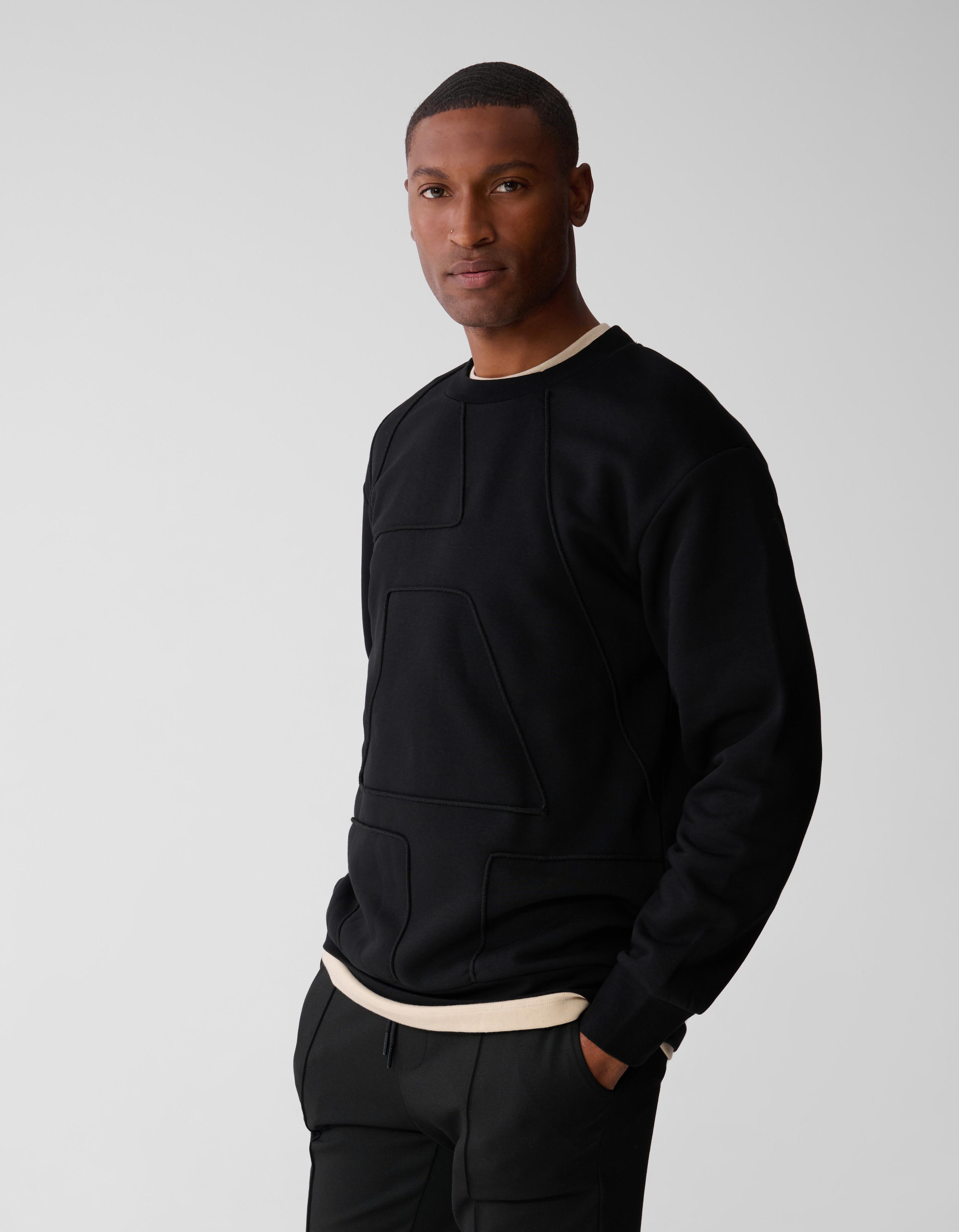 Cord Artwork Sweater Zwart SHOEBY MEN