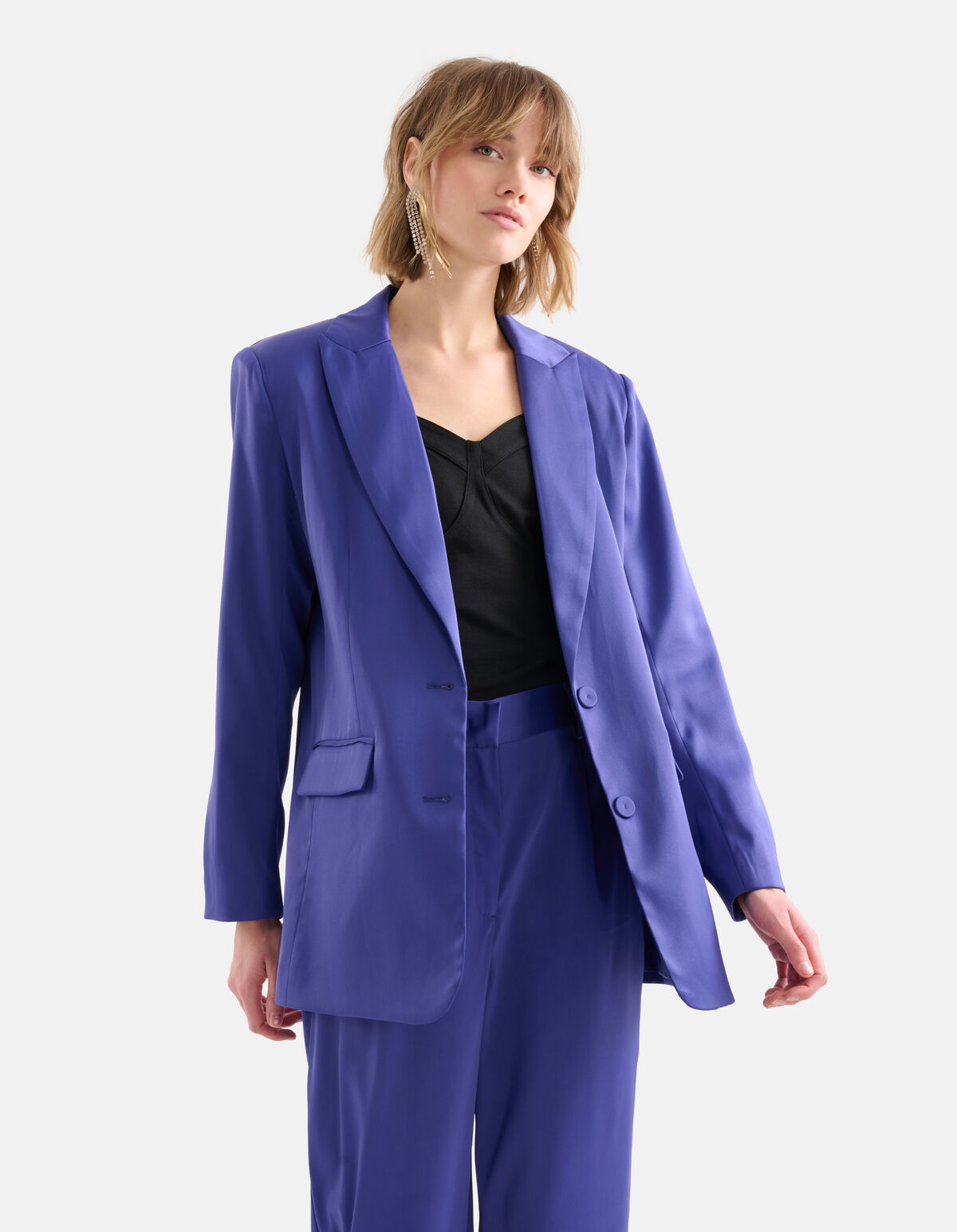 Satijnen Blazer Paars SHOEBY WOMEN