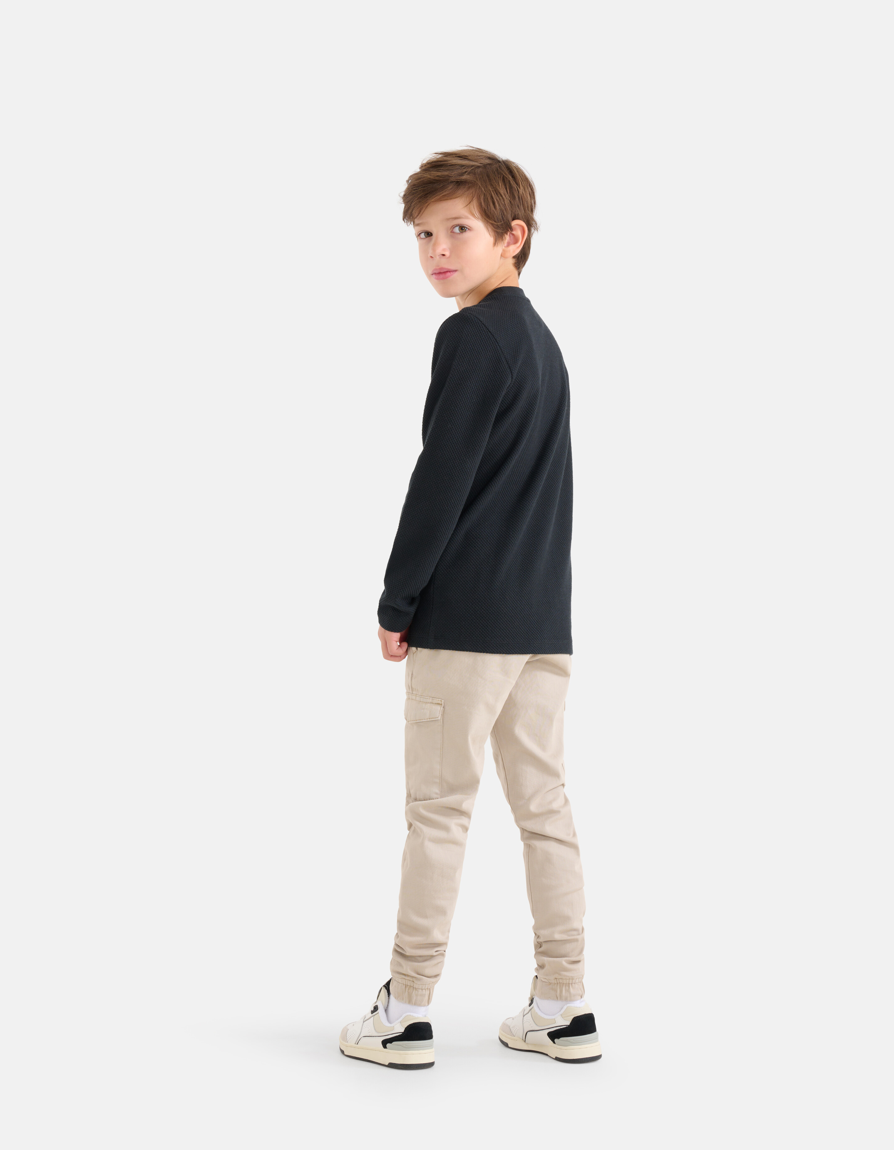 Structuur T-shirt Zwart SHOEBY BOYS