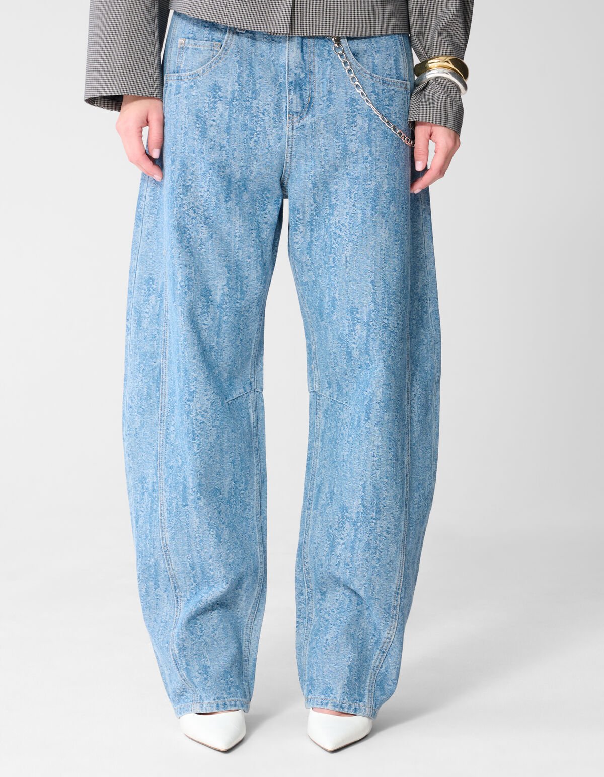 Jacquard Barrel Fit Jeans Blauw SHOEBY WOMEN