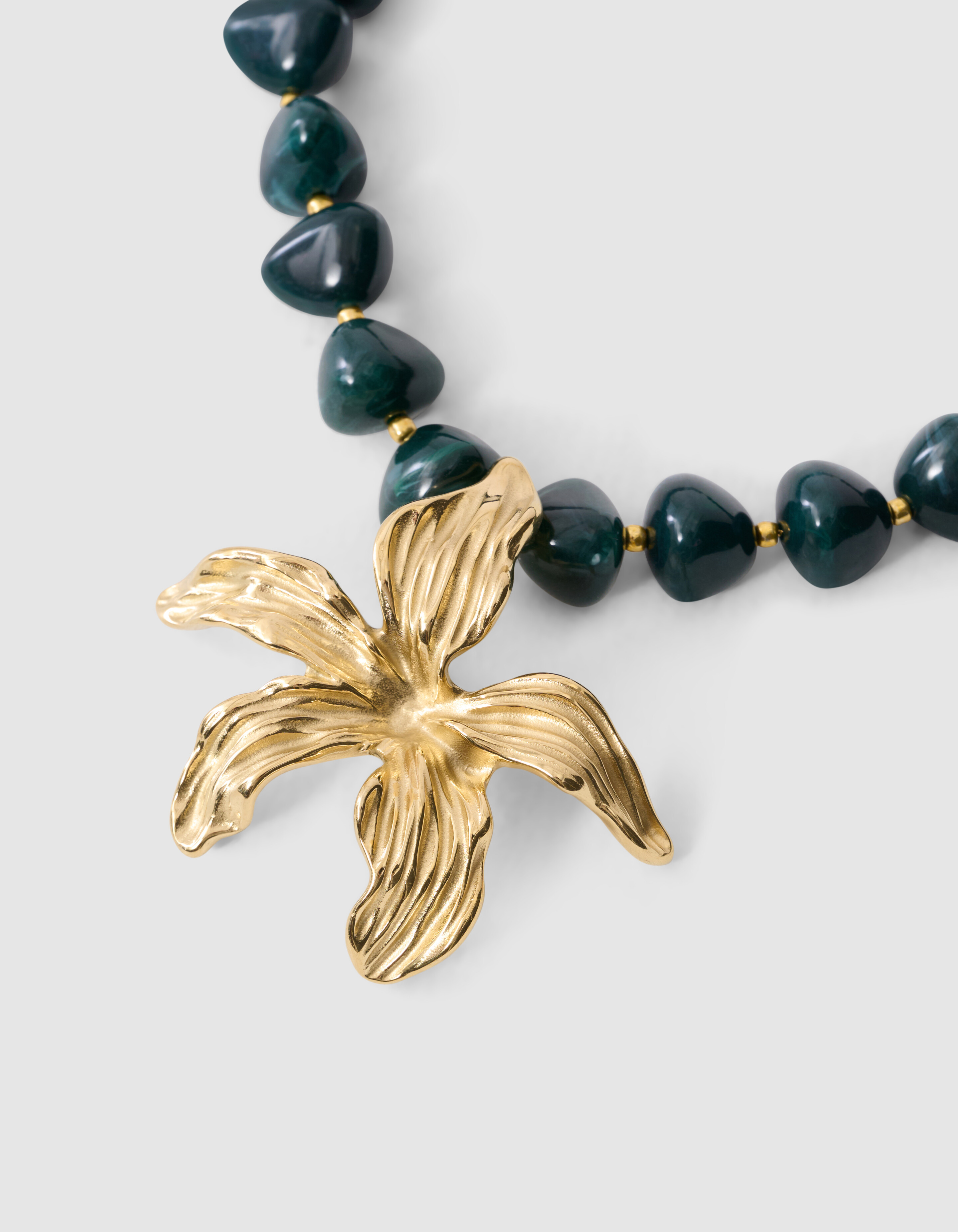 Flower Ketting Donkergroen SHOEBY ACCESSOIRES