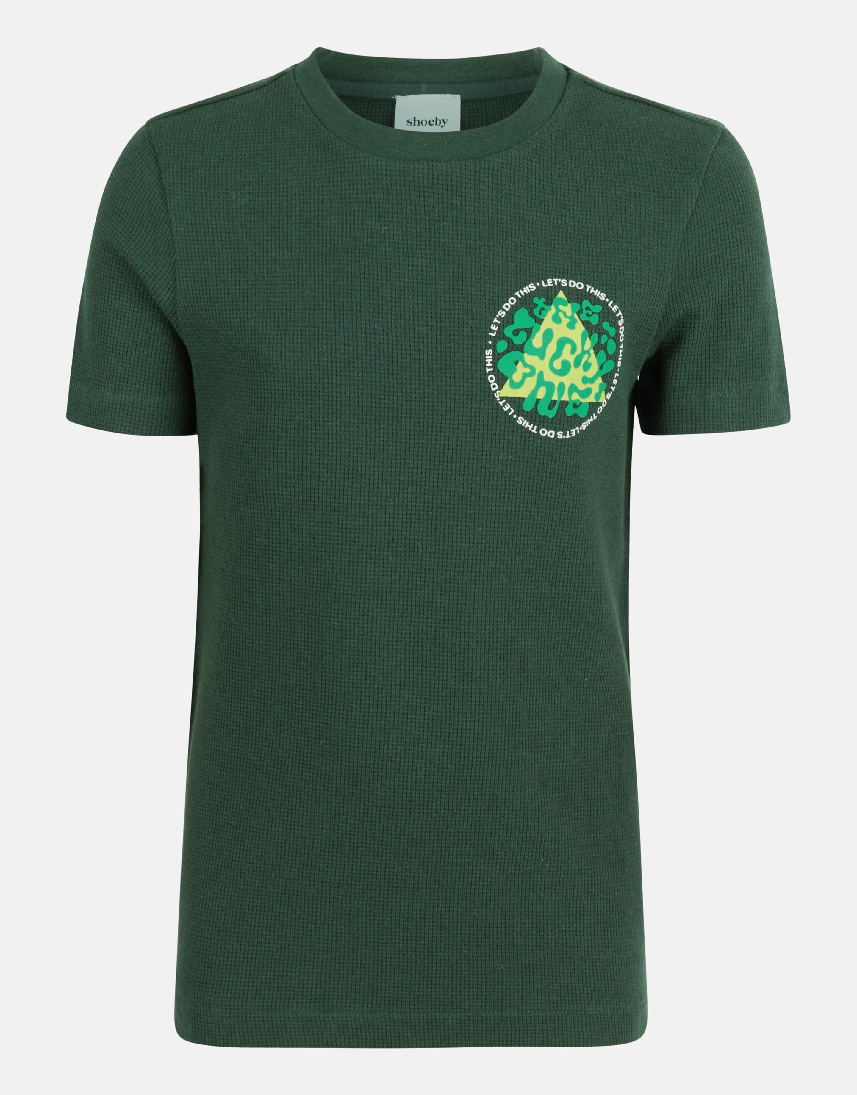 Structuur T-shirt Donkergroen SHOEBY BOYS