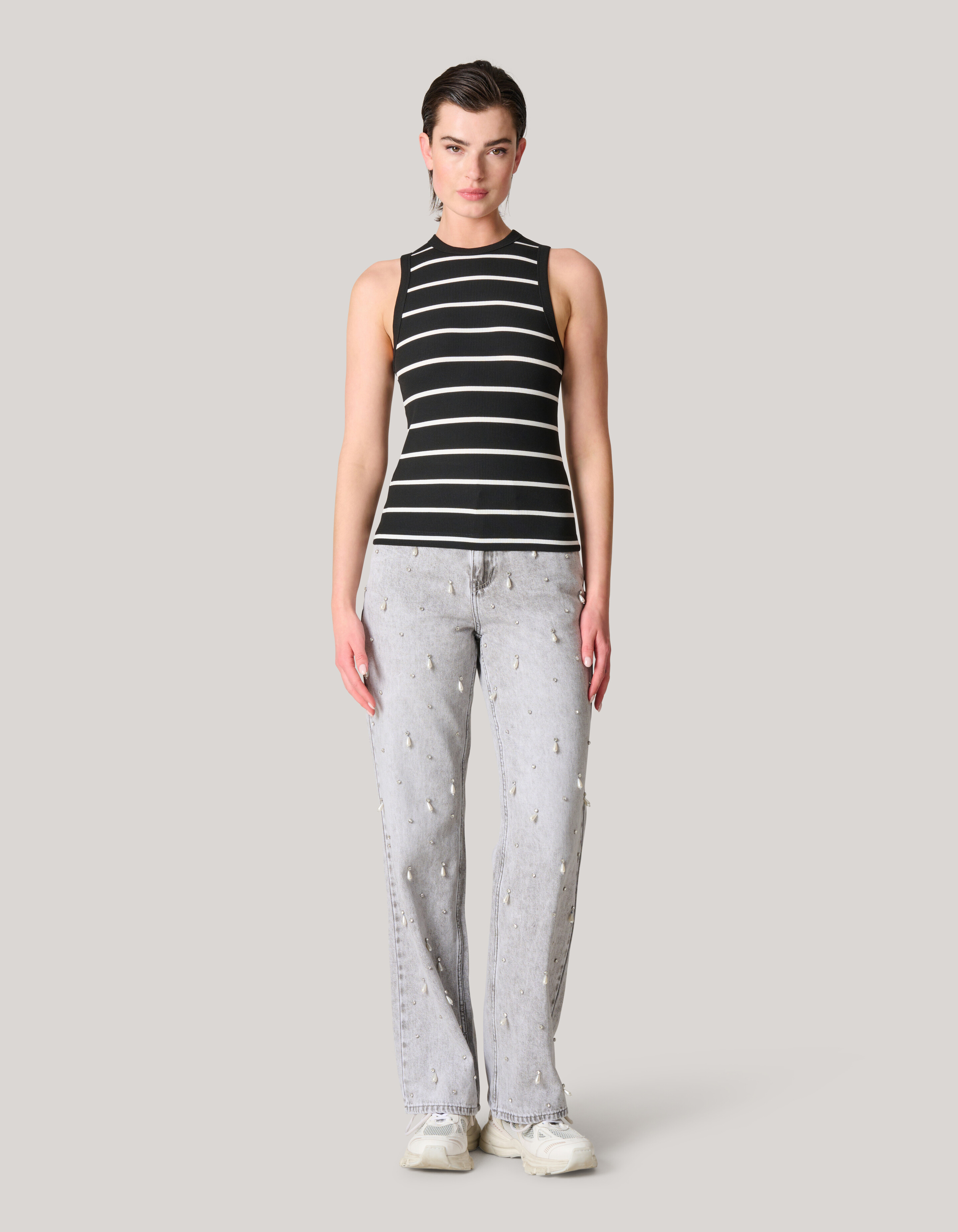 Gestreepte Tanktop Zwart/Wit SHOEBY WOMEN