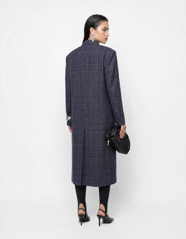 Midi Check Blazer Donkergrijs SHOEBY WOMEN