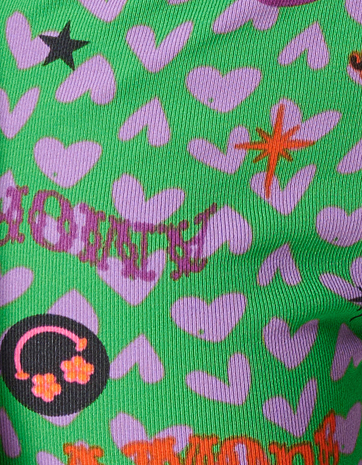 Printed Rib Flared Legging Groen SHOEBY GIRLS