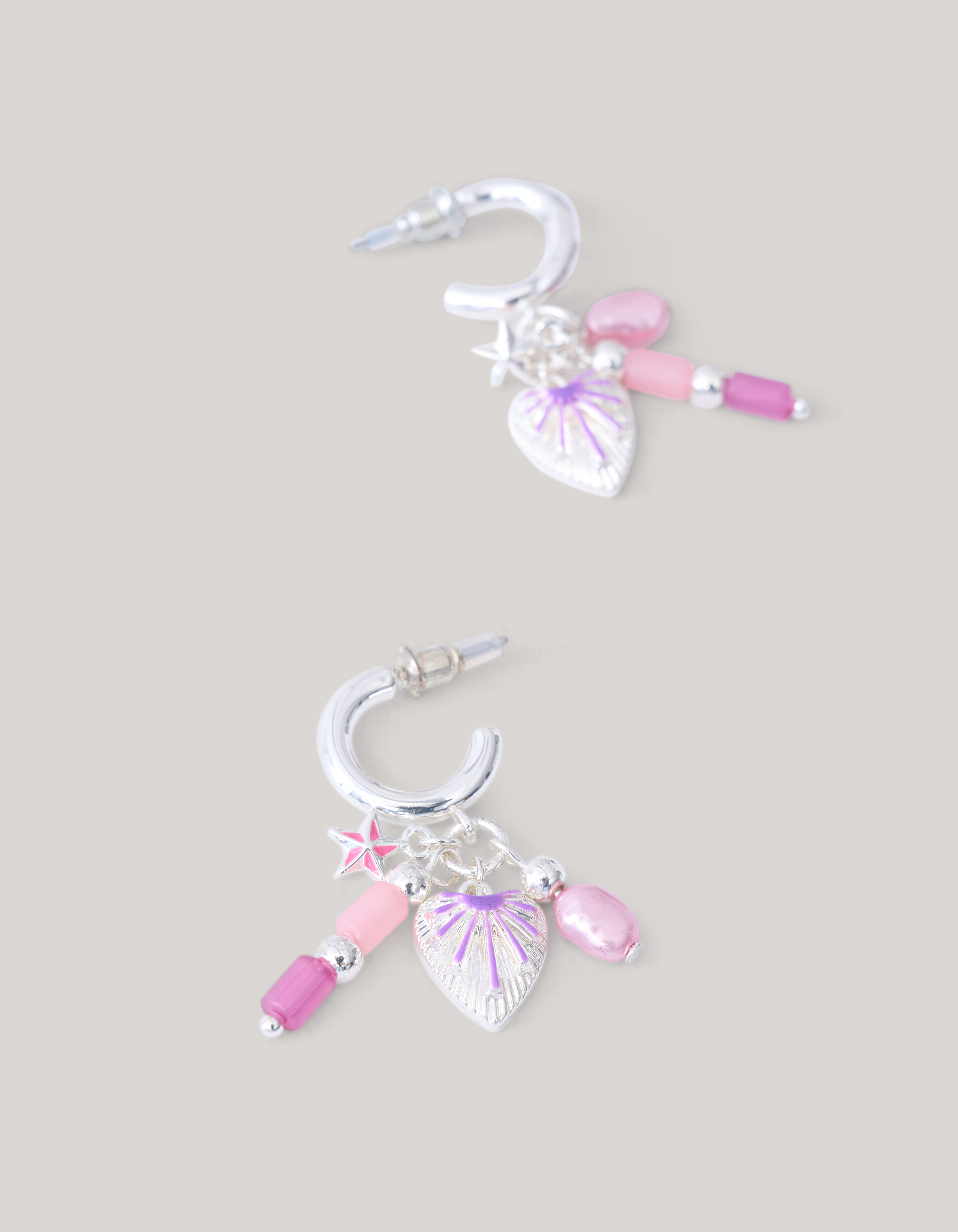Charm Hoop Oorbellen Zilver SHOEBY ACCESSOIRES