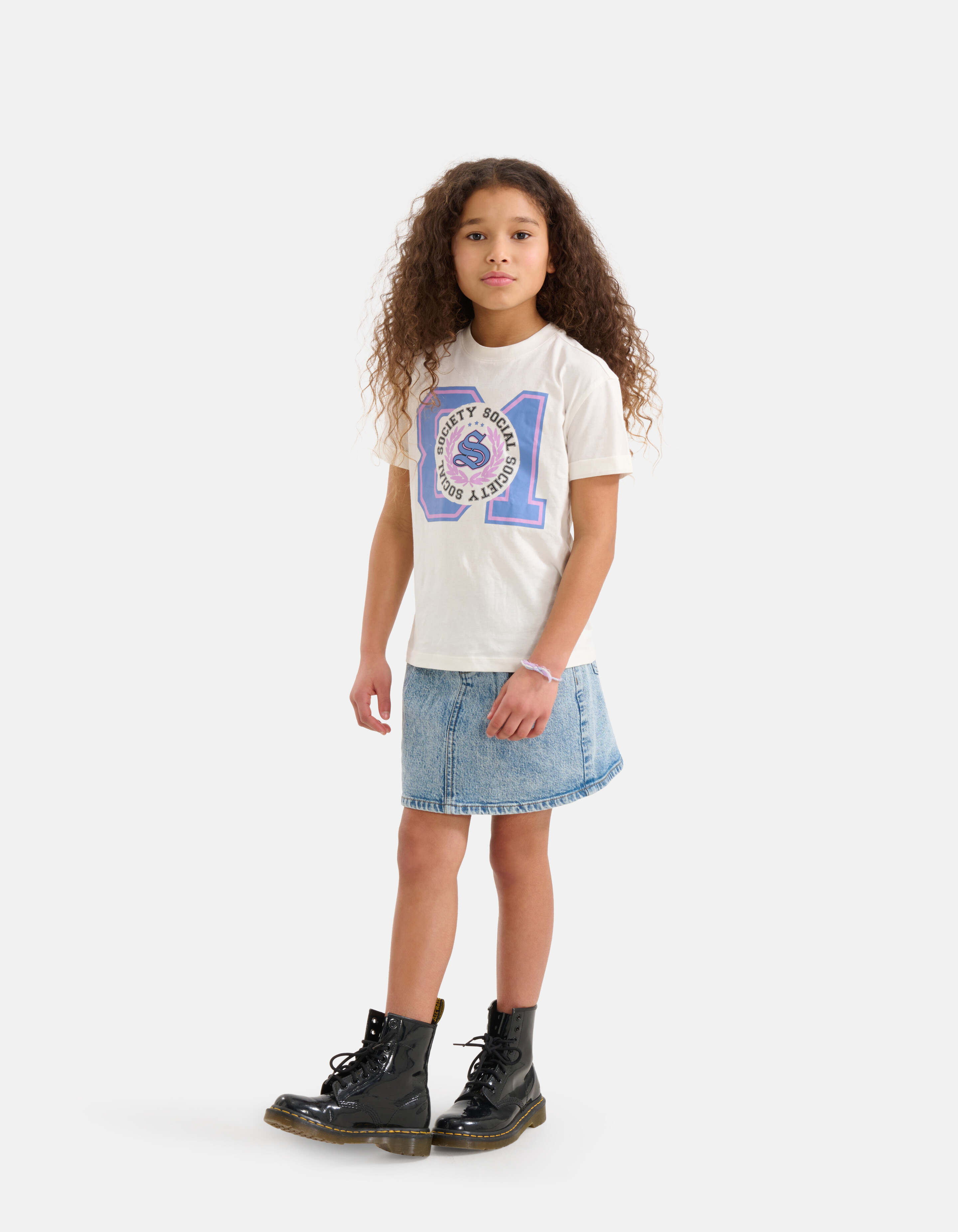 Printed T-shirt Gebroken Wit SHOEBY GIRLS