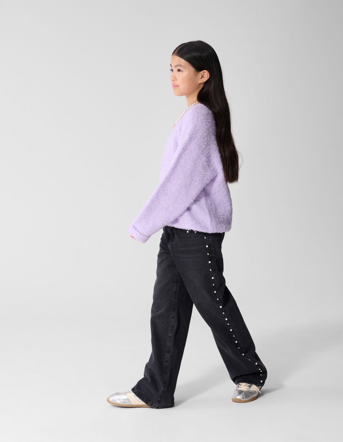 Big Stud Ultra Wide Leg Fit Jeans Zwart SHOEBY GIRLS
