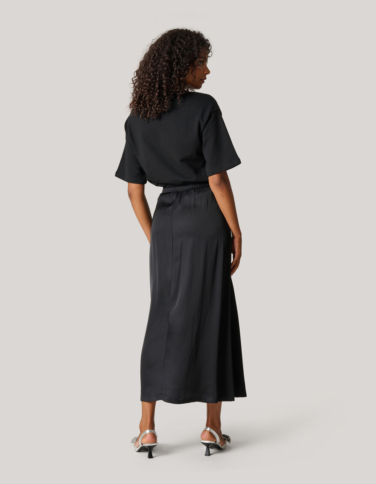 Satijnen Maxi Rok Zwart SHOEBY WOMEN