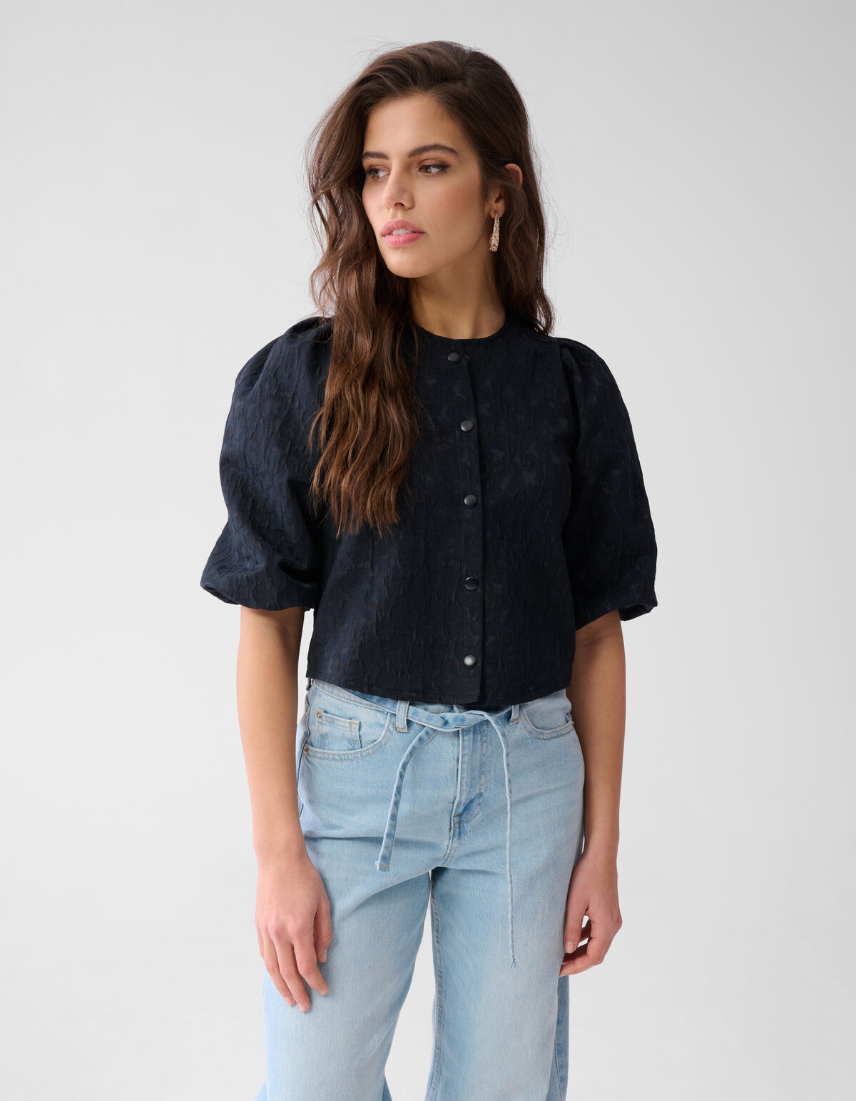 Leopard Puff Jack Zwart SHOEBY WOMEN