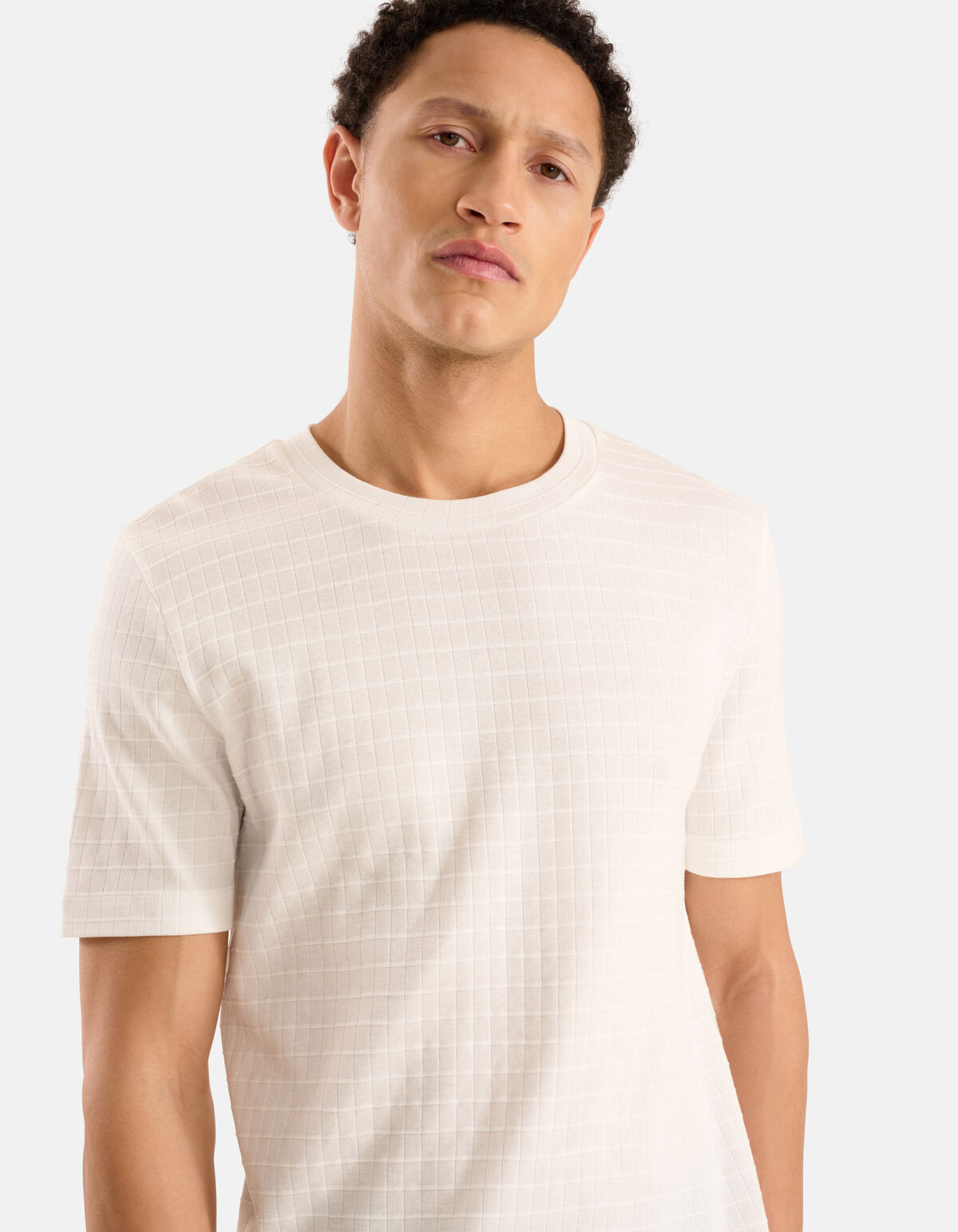 Structuur T-shirt Wit SHOEBY MEN