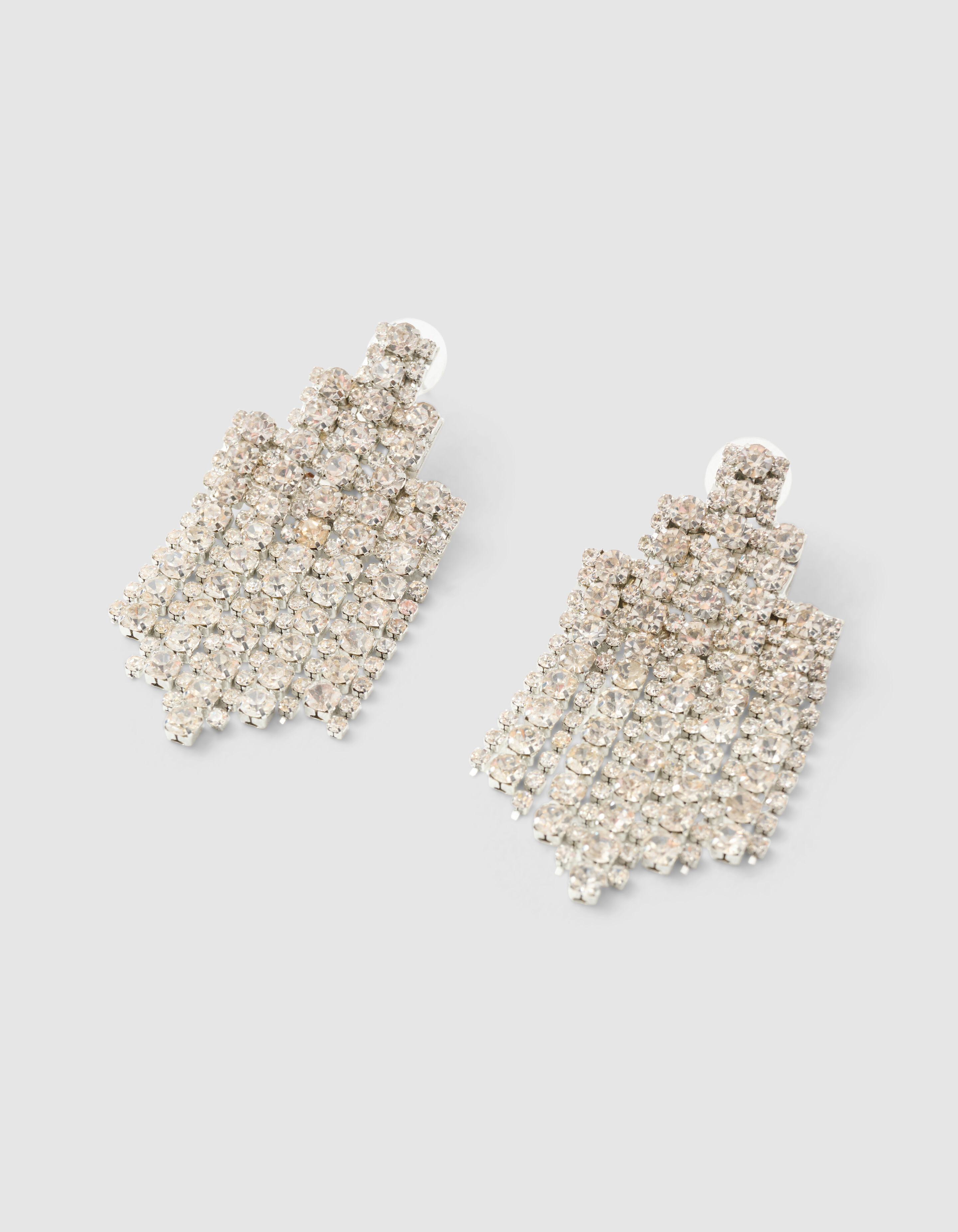 Big Strass Oorbellen Zilver SHOEBY ACCESSOIRES