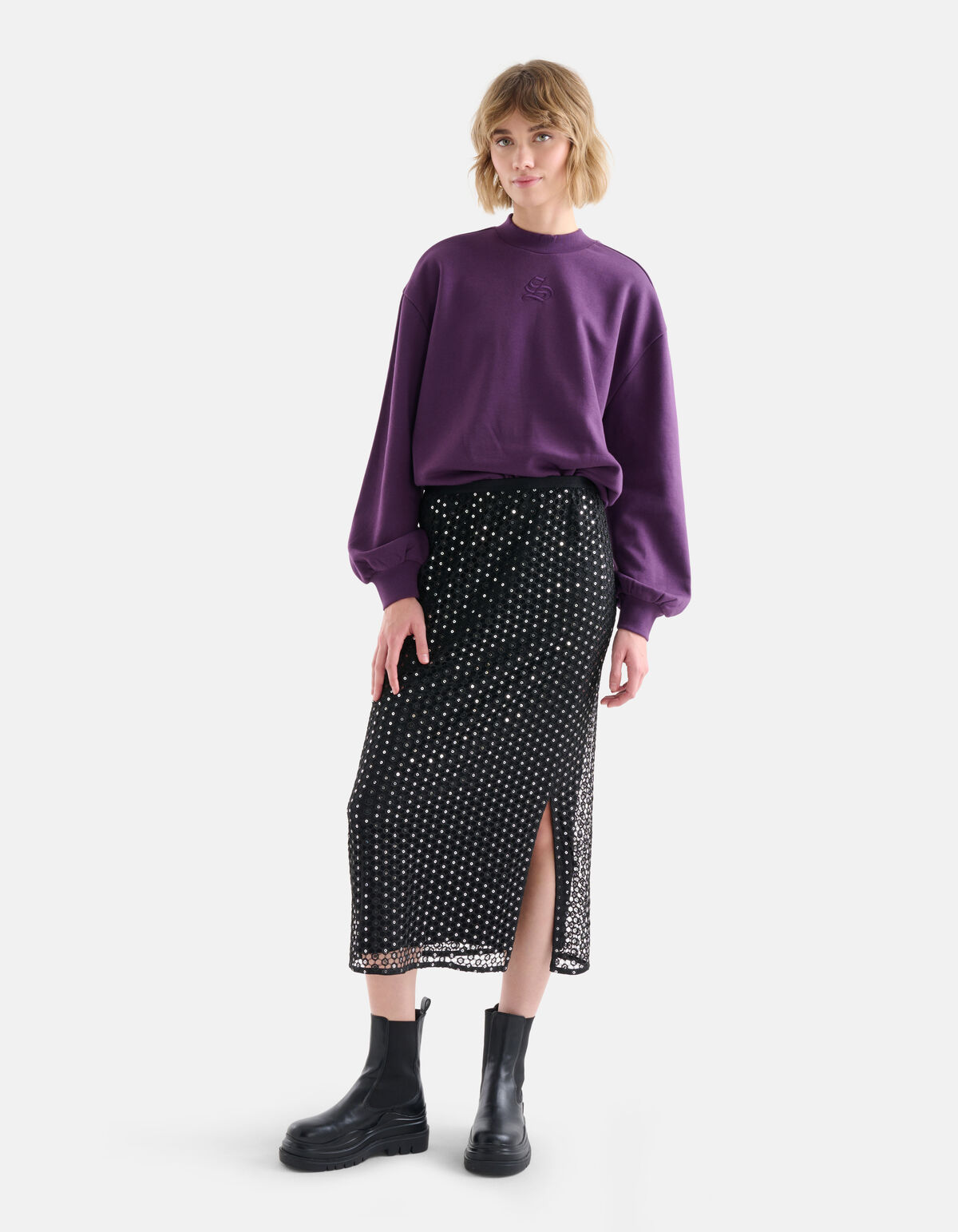 Kanten Glitter Rok Zwart SHOEBY WOMEN