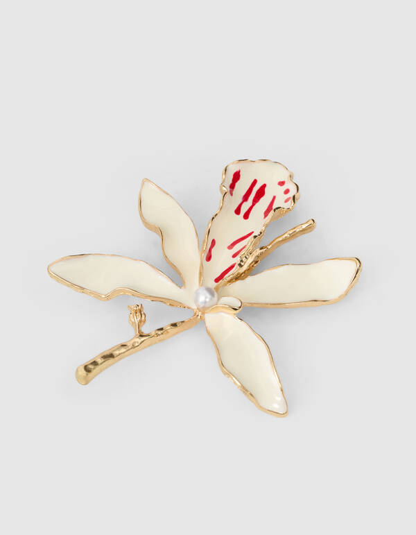 Bloem Broche Gebroken Wit SHOEBY ACCESSOIRES