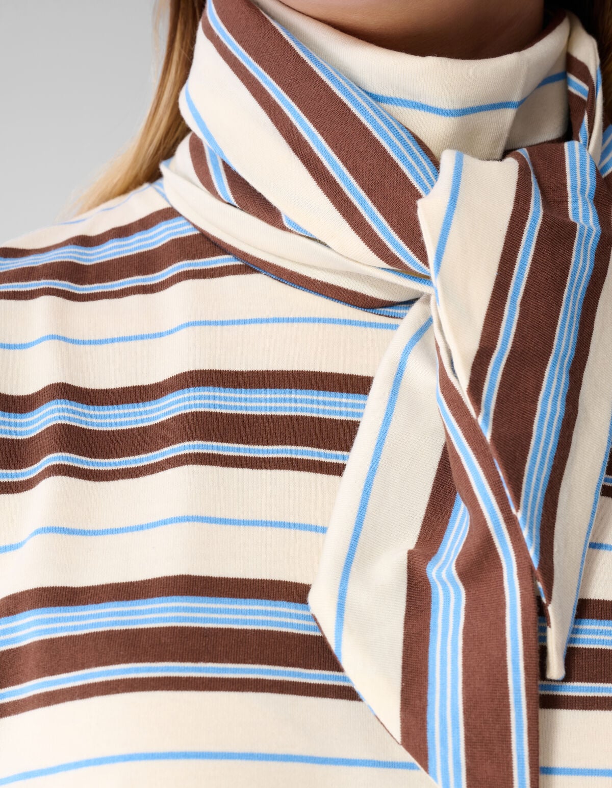 Scarf Striped T-shirt Gebroken Wit SHOEBY WOMEN