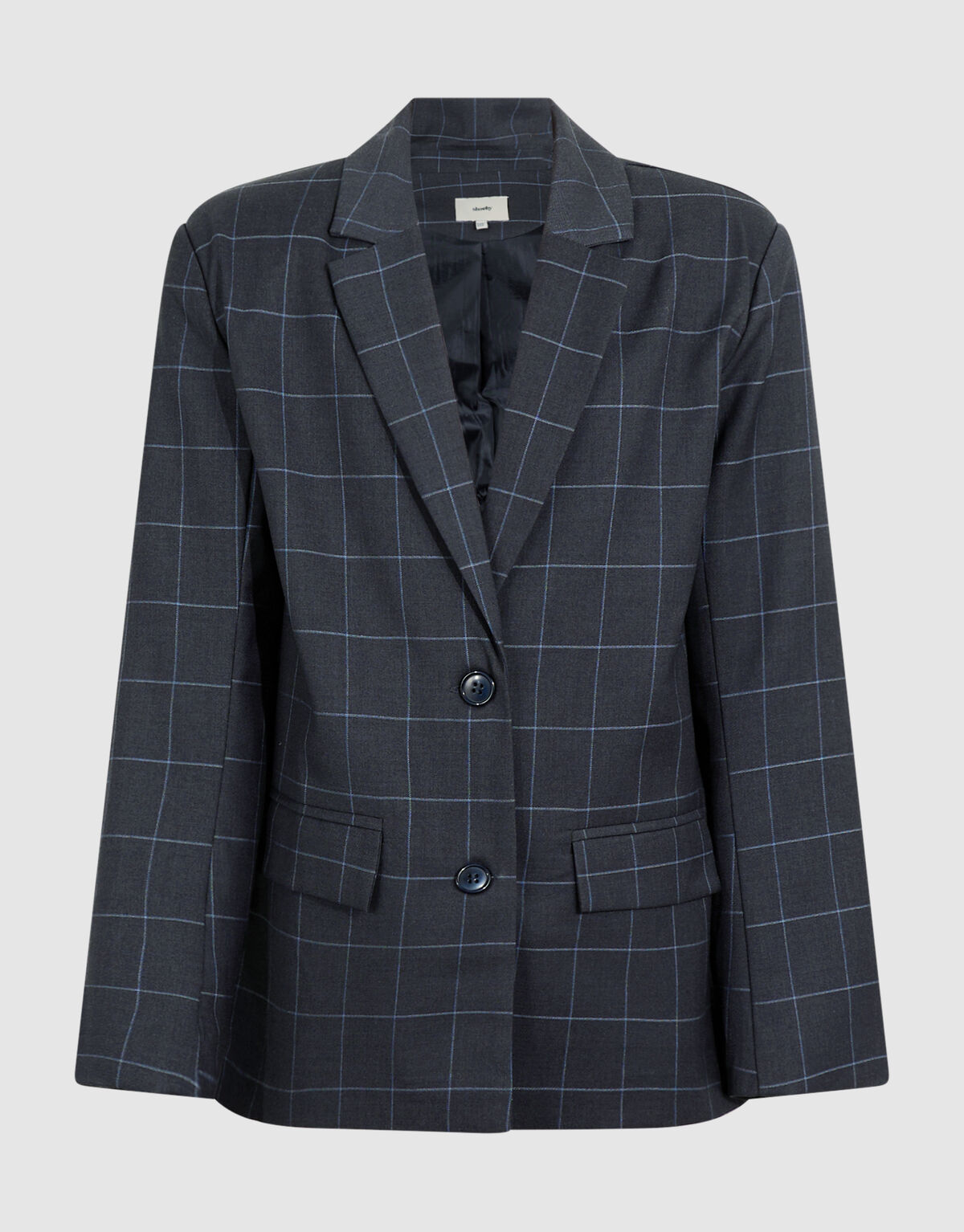 Relaxed Fit Ruiten Blazer Donkergrijs SHOEBY GIRLS