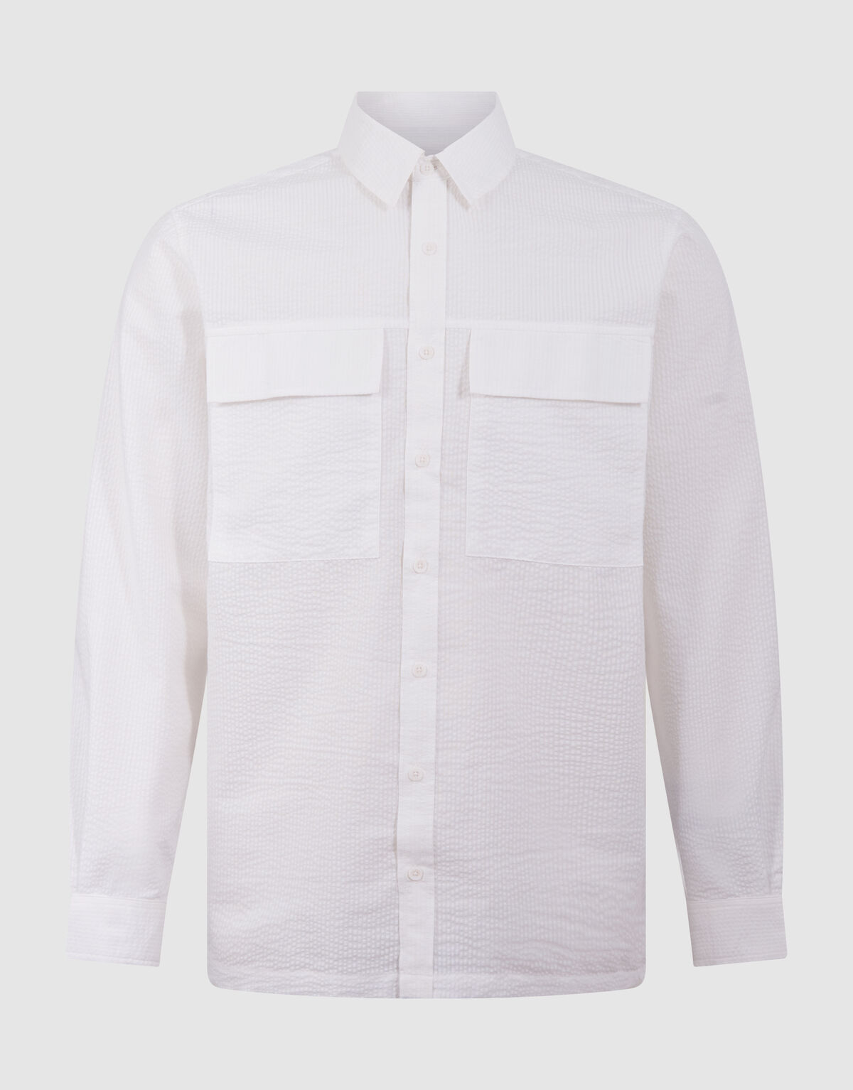 Seersucker Overhemd Wit SHOEBY MEN