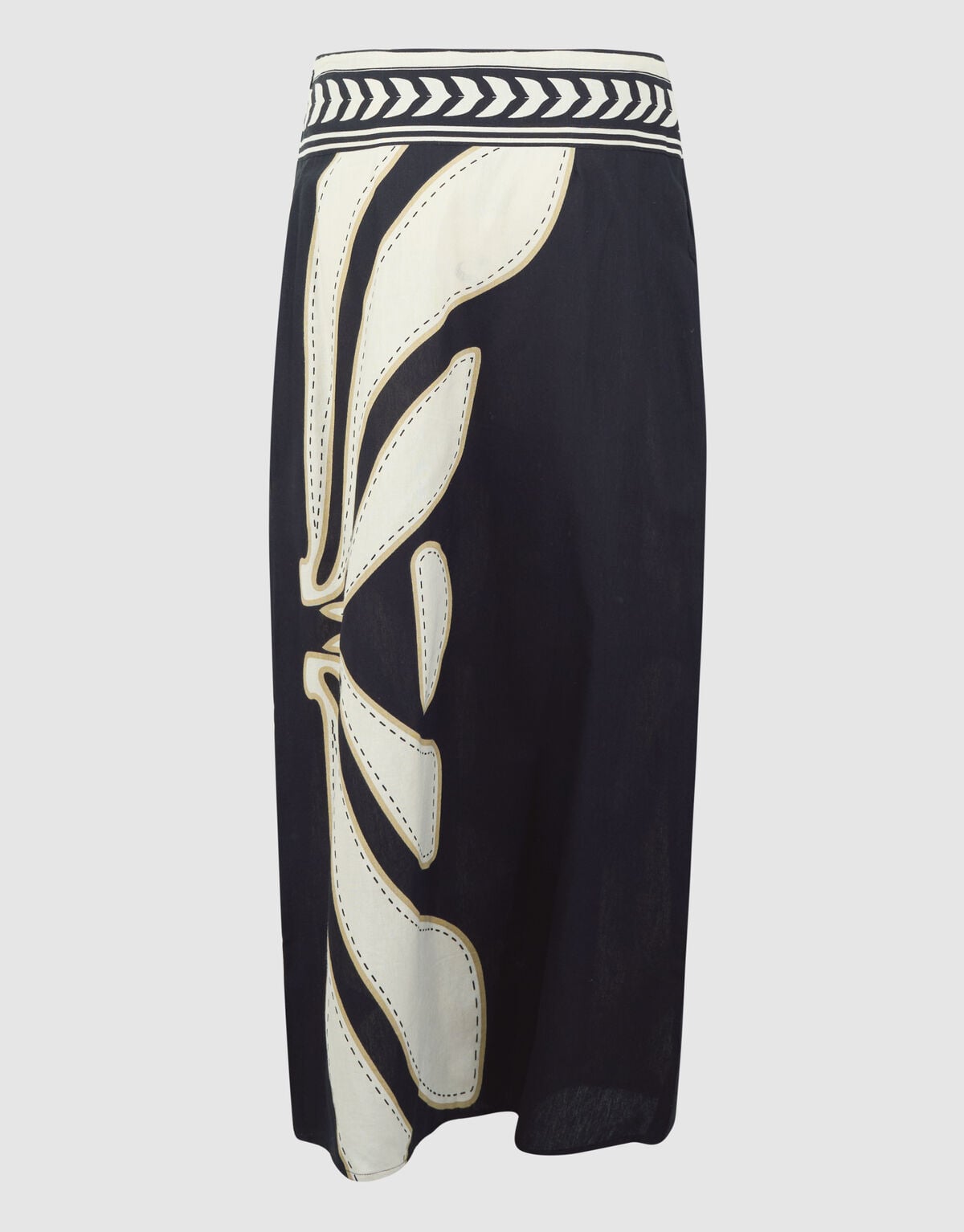 Printed Overslag Maxi Rok Zwart SHOEBY WOMEN