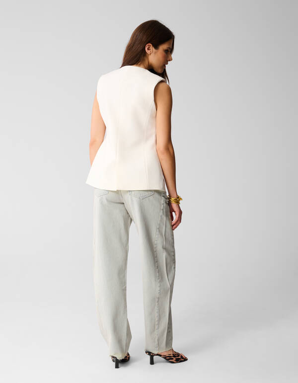 Zandloper Gilet Gebroken Wit SHOEBY WOMEN