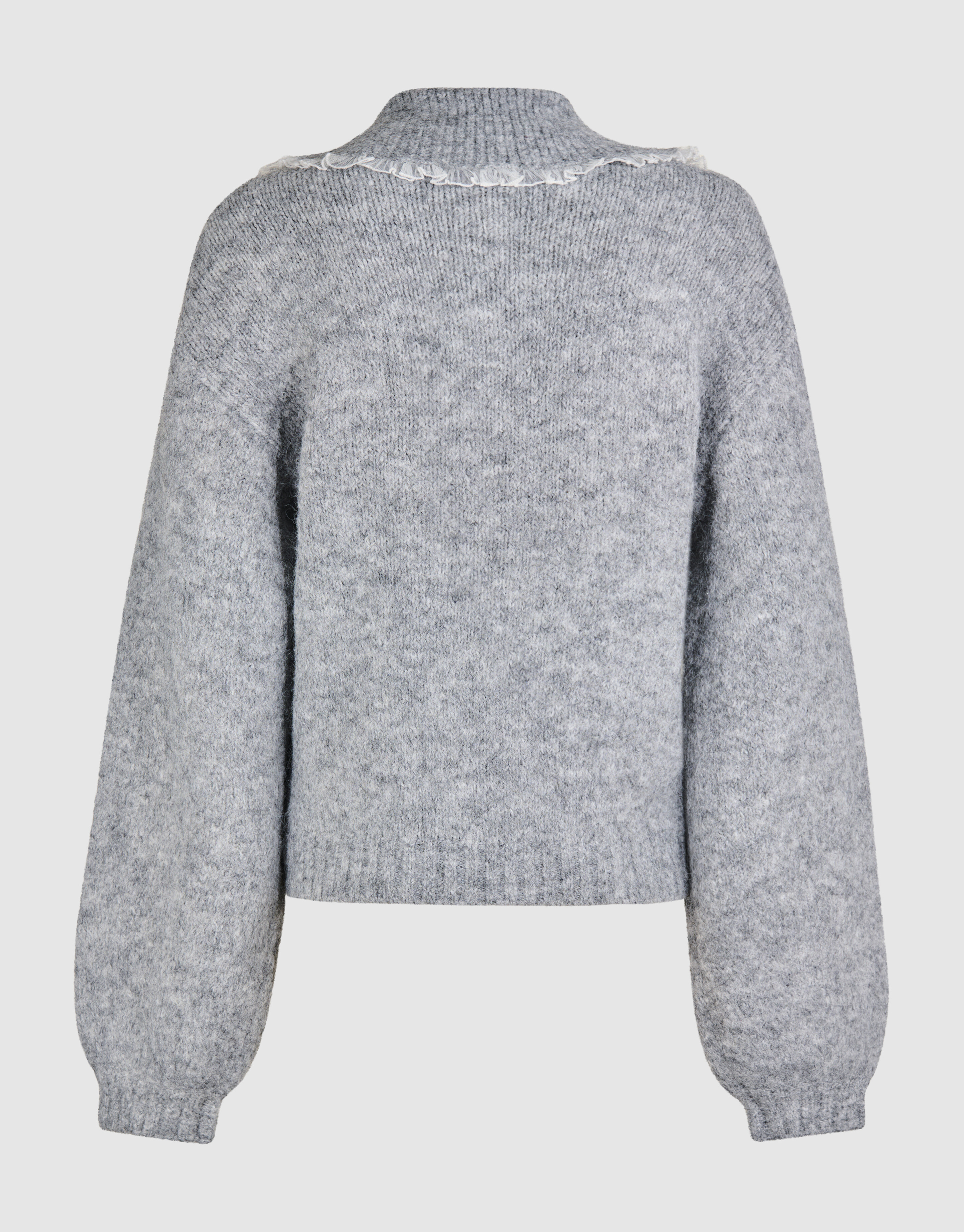 Collar Knit Trui Lichtgrijs SHOEBY WOMEN