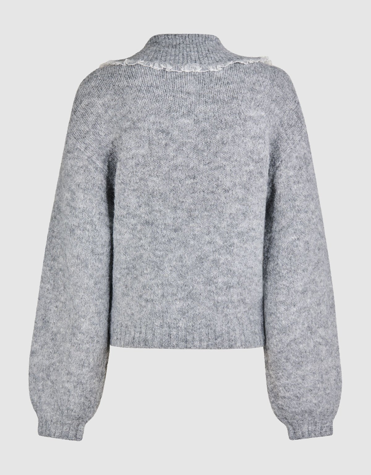 Collar Knit Trui Lichtgrijs SHOEBY WOMEN