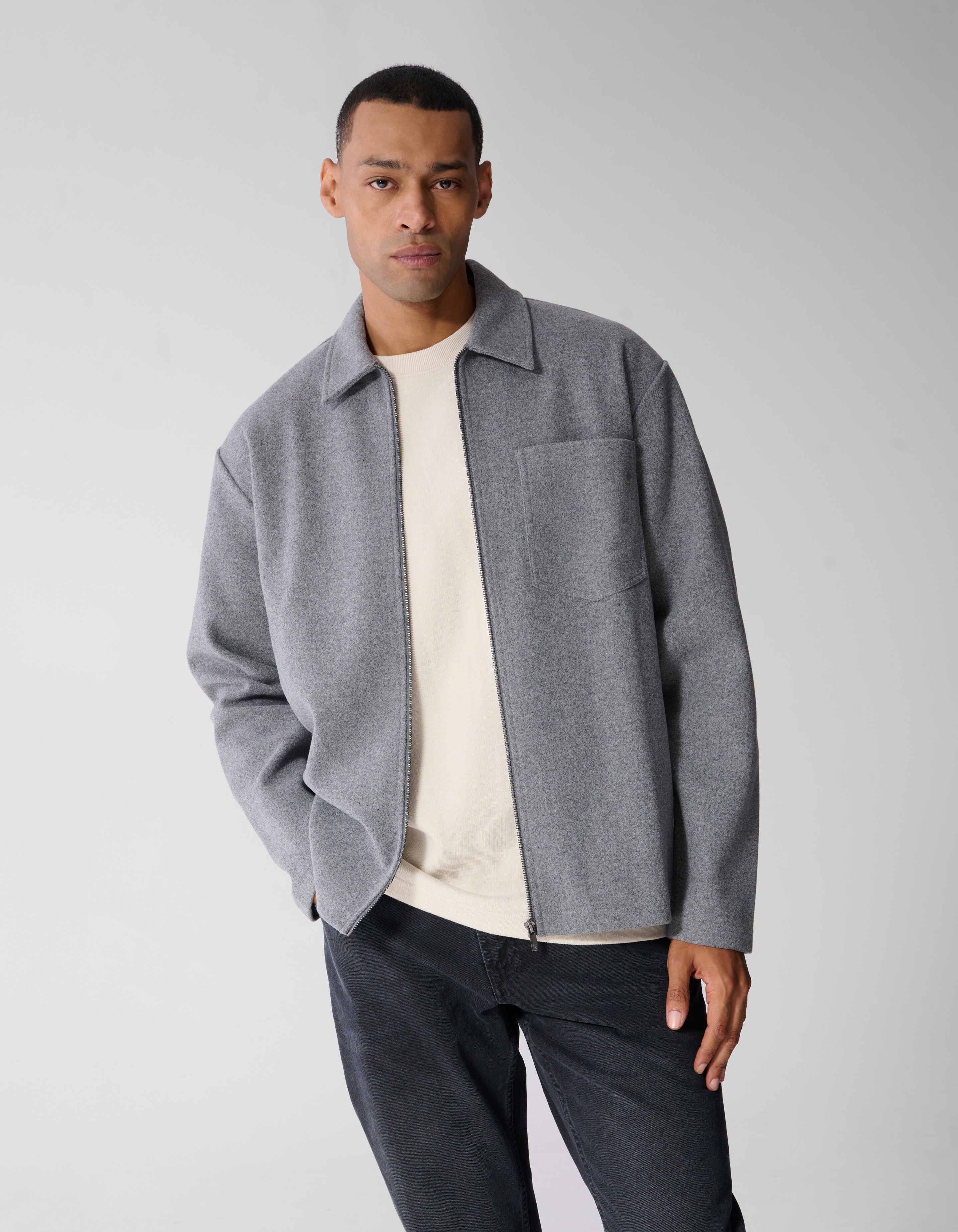 Melange Overshirt Grijs SHOEBY MEN