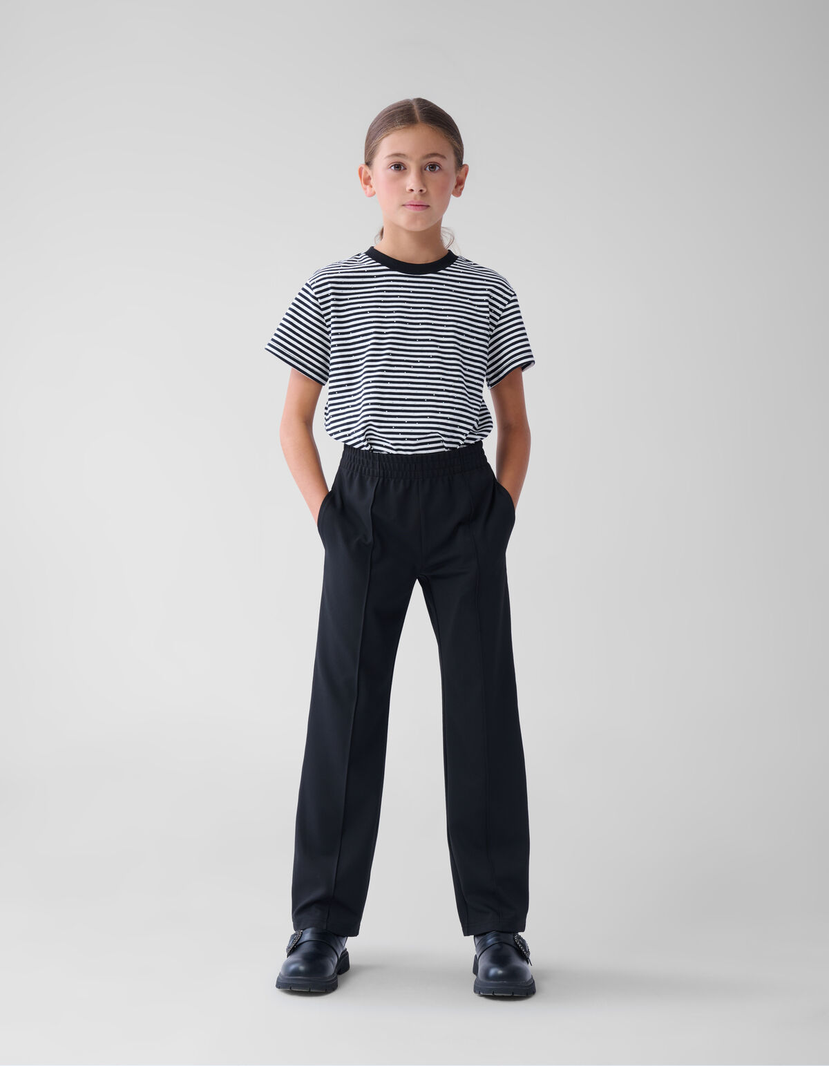 Basis Wide Leg Broek Zwart SHOEBY GIRLS