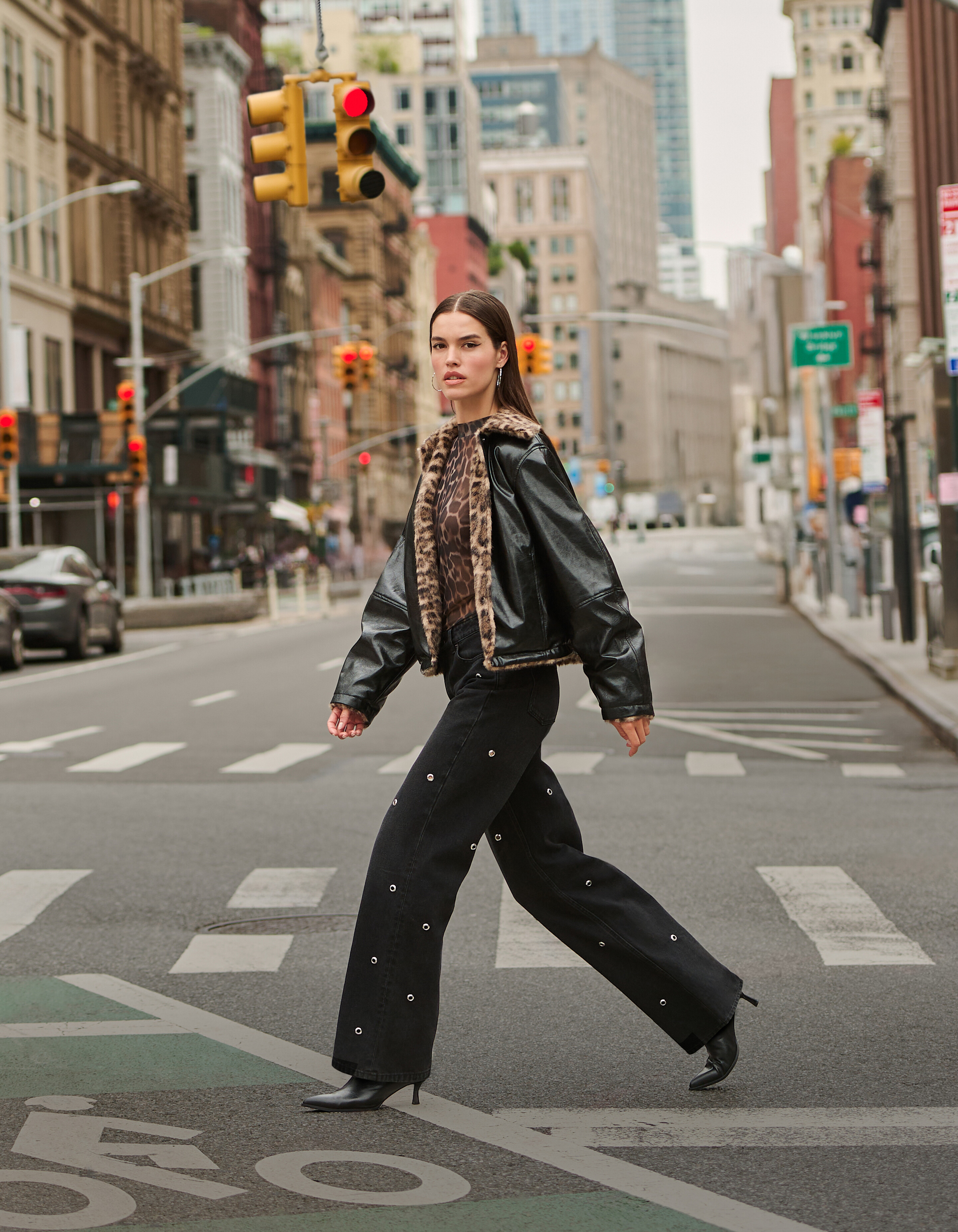 Eyelet Straight Fit Jeans Donkergrijs SHOEBY WOMEN