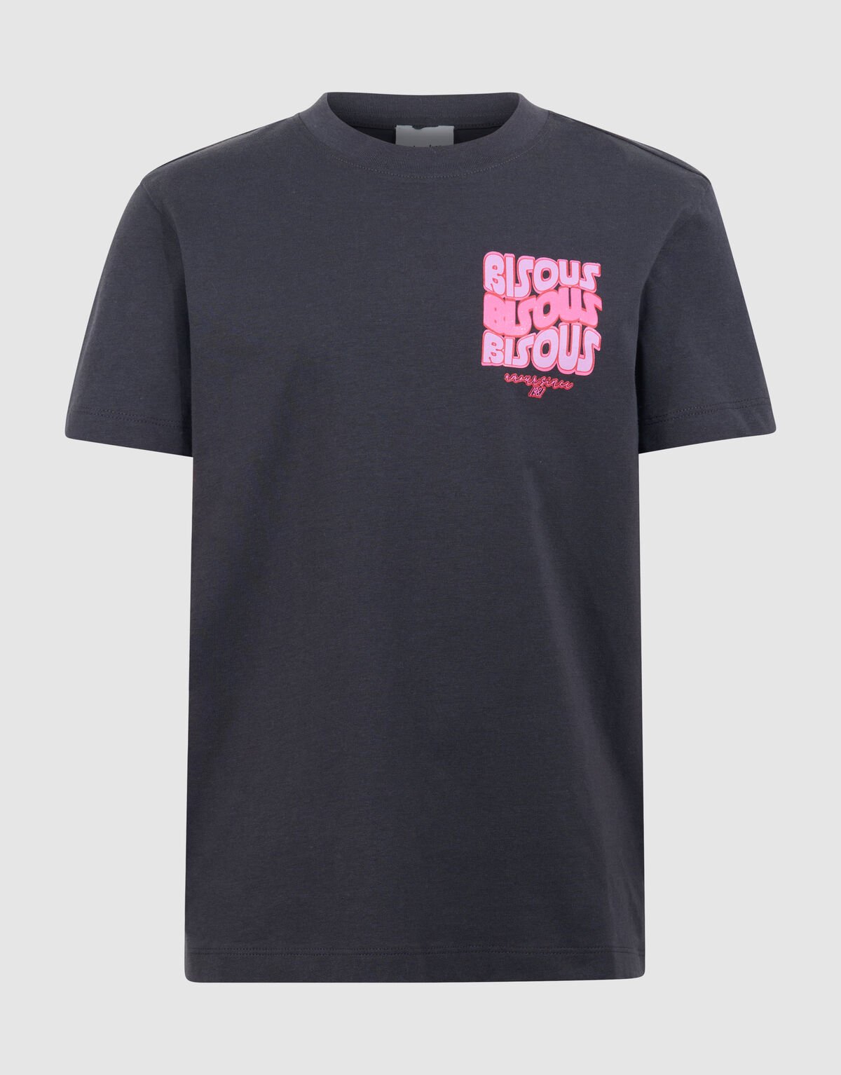 Bisous Glitter Artwork T-shirt Donkergrijs SHOEBY GIRLS