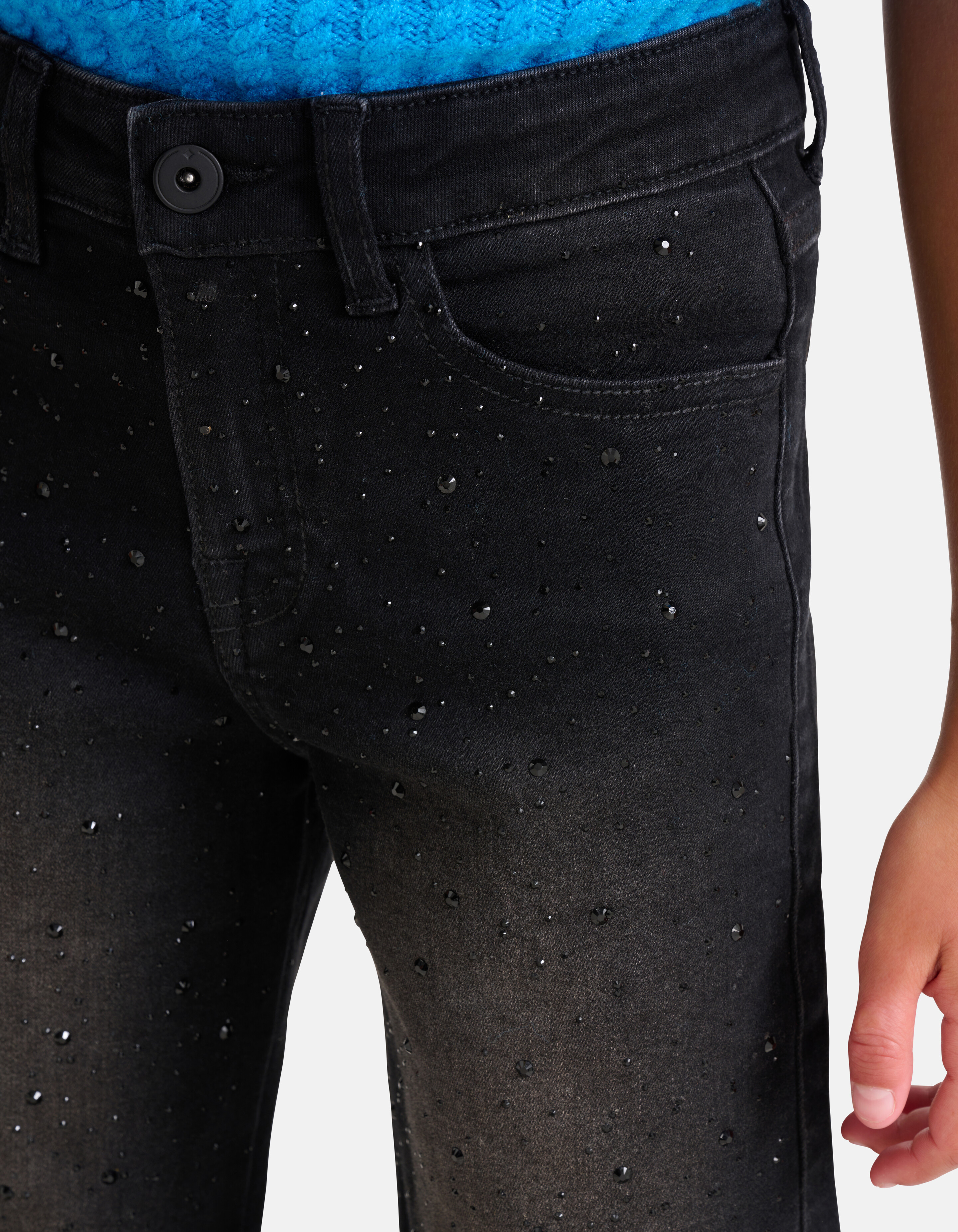 Strass Wide Leg Jeans Zwart SHOEBY GIRLS