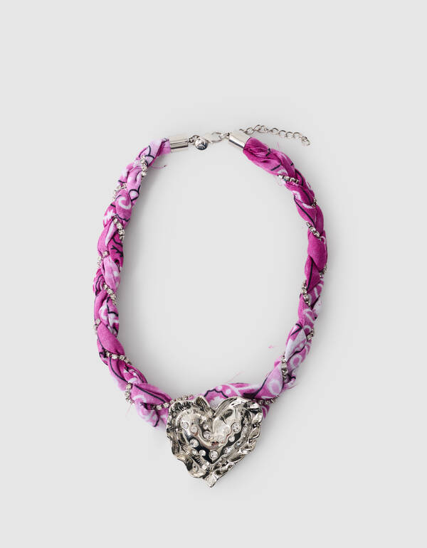 Bandana Puffed Heart Ketting Paars SHOEBY ACCESSOIRES