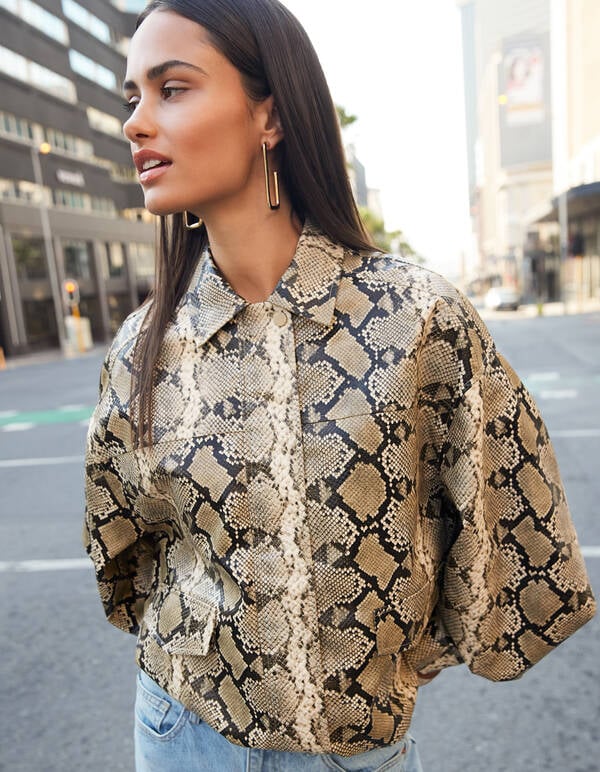 Oversized Snake Jack Lichtbruin SHOEBY WOMEN