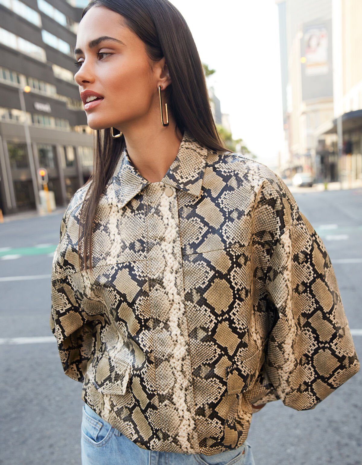 Oversized Snake Jack Lichtbruin SHOEBY WOMEN