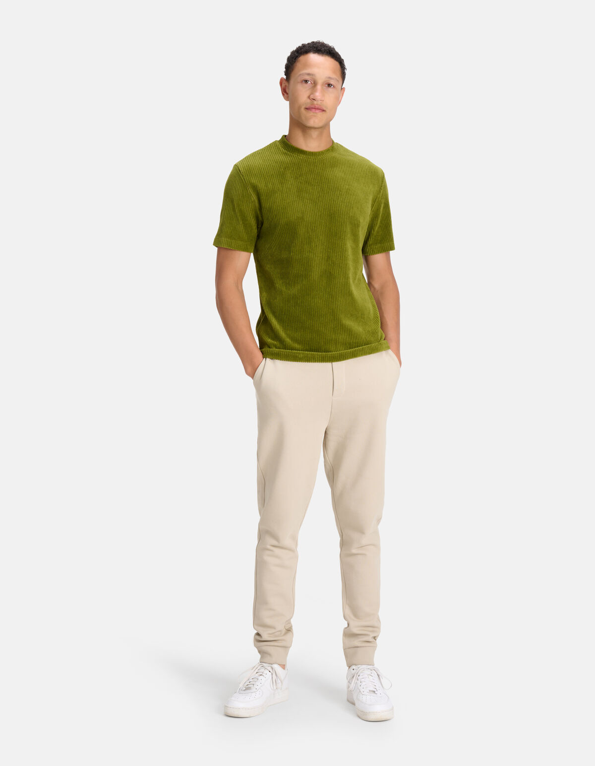 Velvet Rib T-shirt Groen SHOEBY MEN