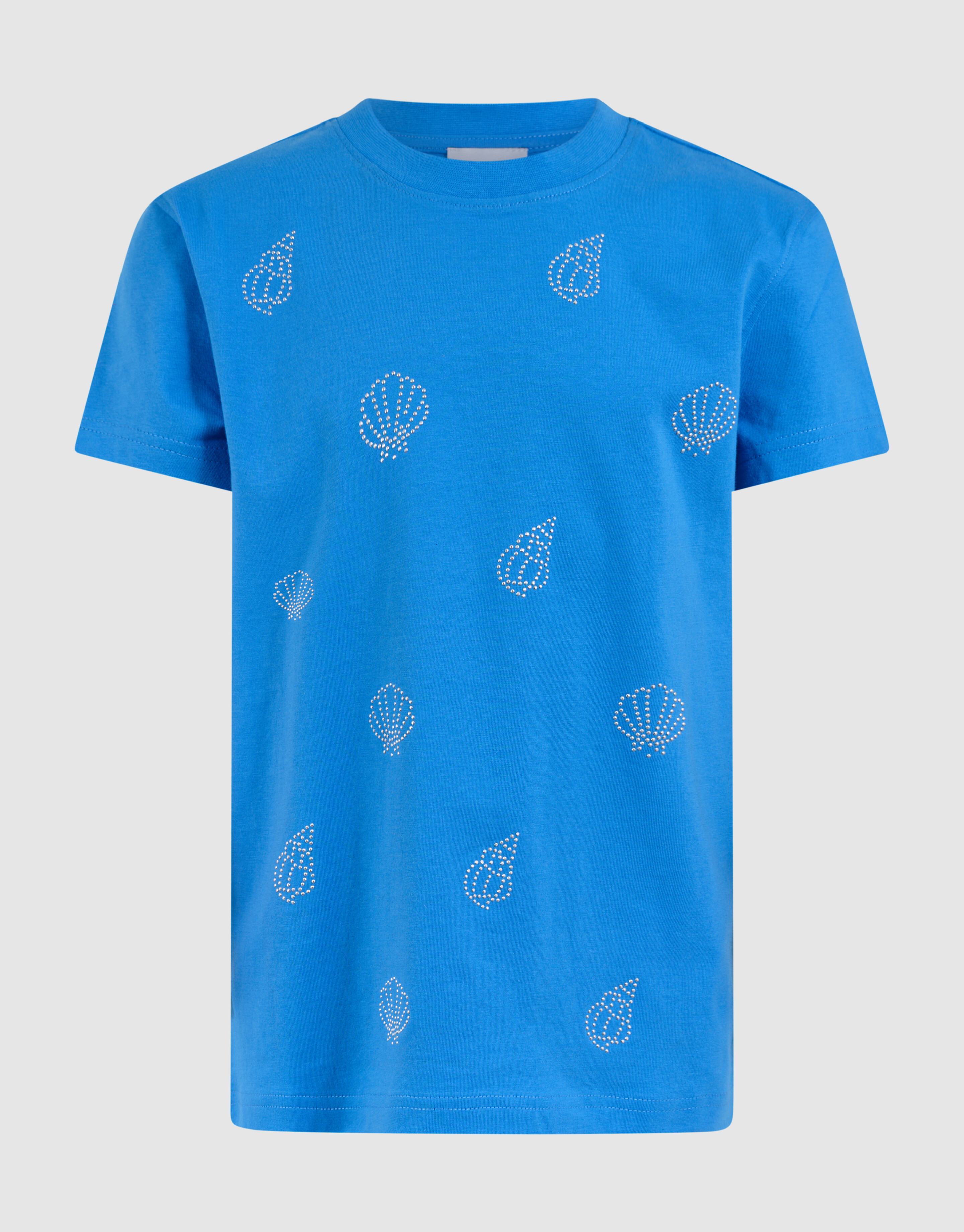 Strass Schelpen T-shirt Blauw SHOEBY GIRLS