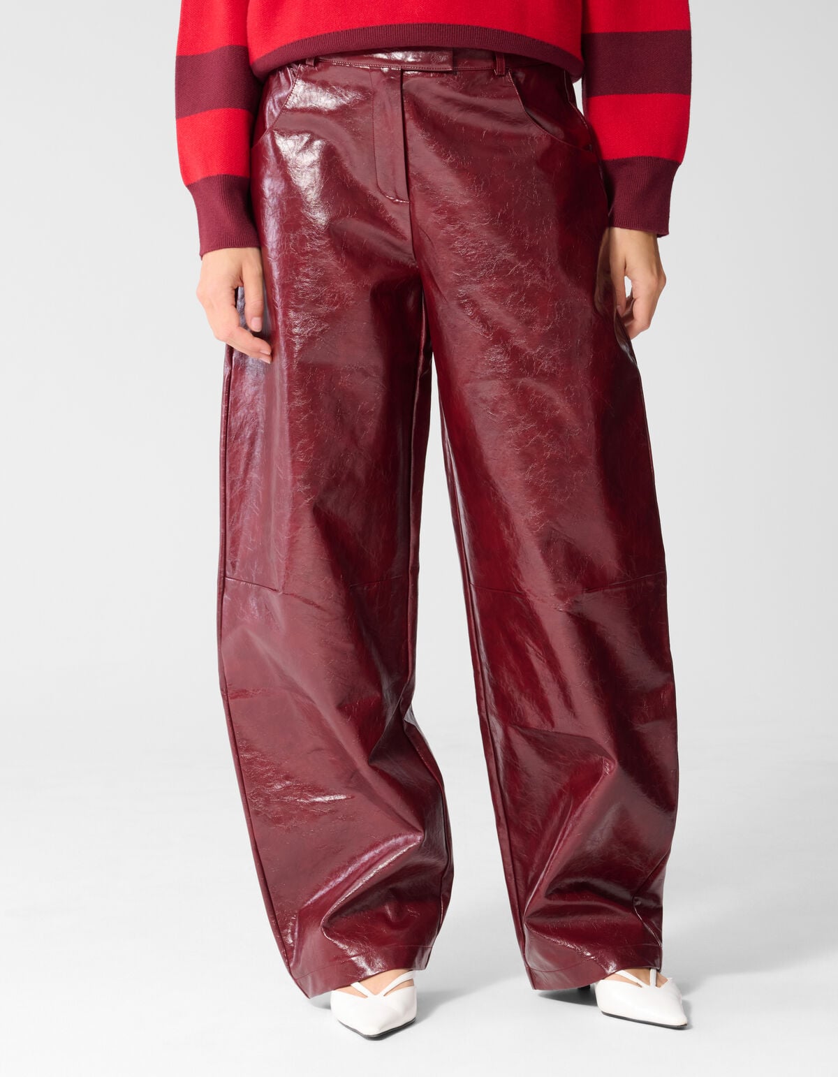 Pu Barrel Fit Broek Rood SHOEBY WOMEN