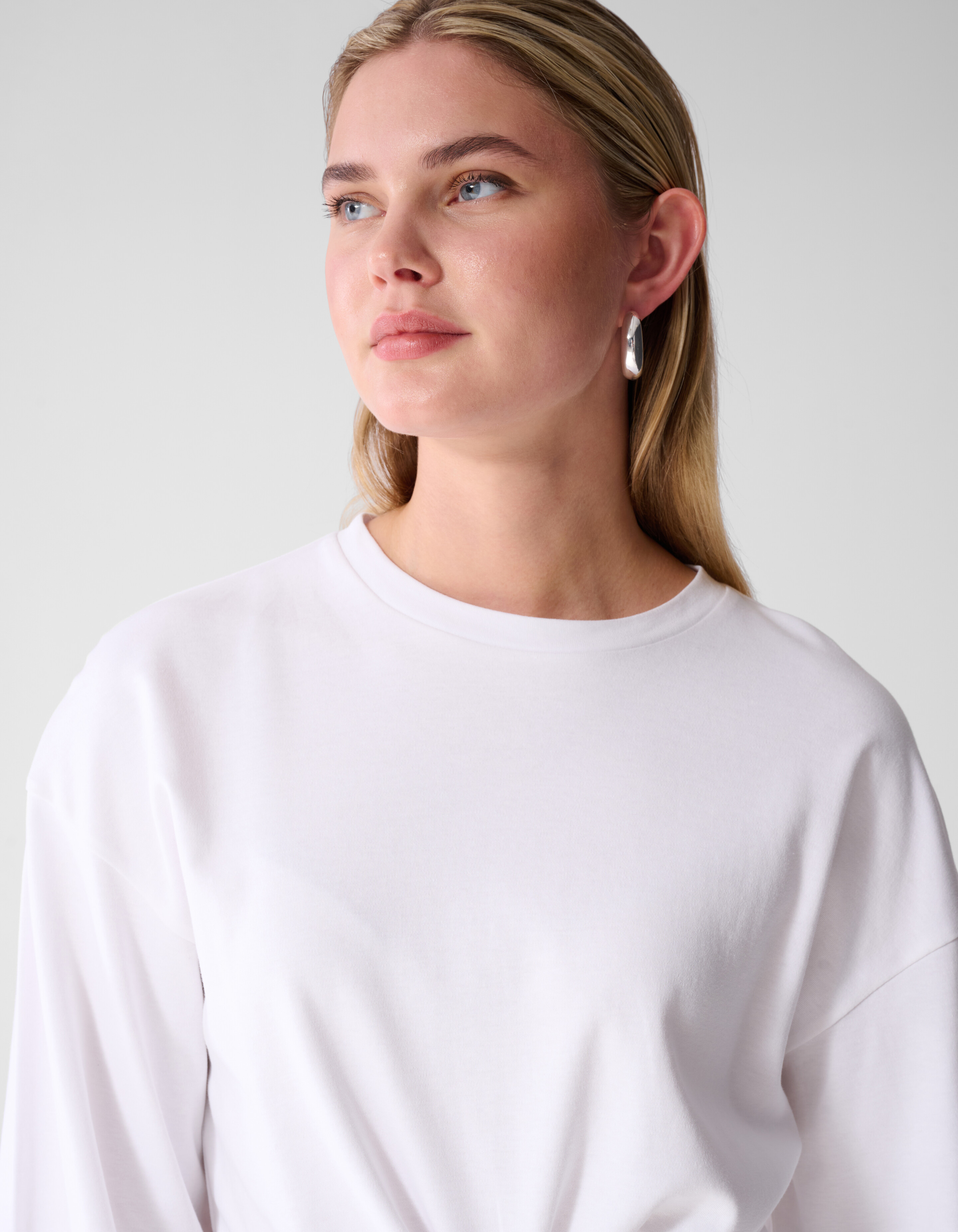 Knotted Longsleeve T-shirt Wit SHOEBY WOMEN