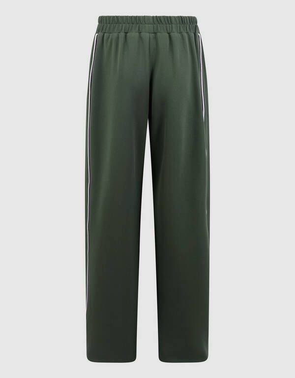 Piping Wide Leg Fit Broek Donkergroen SHOEBY GIRLS