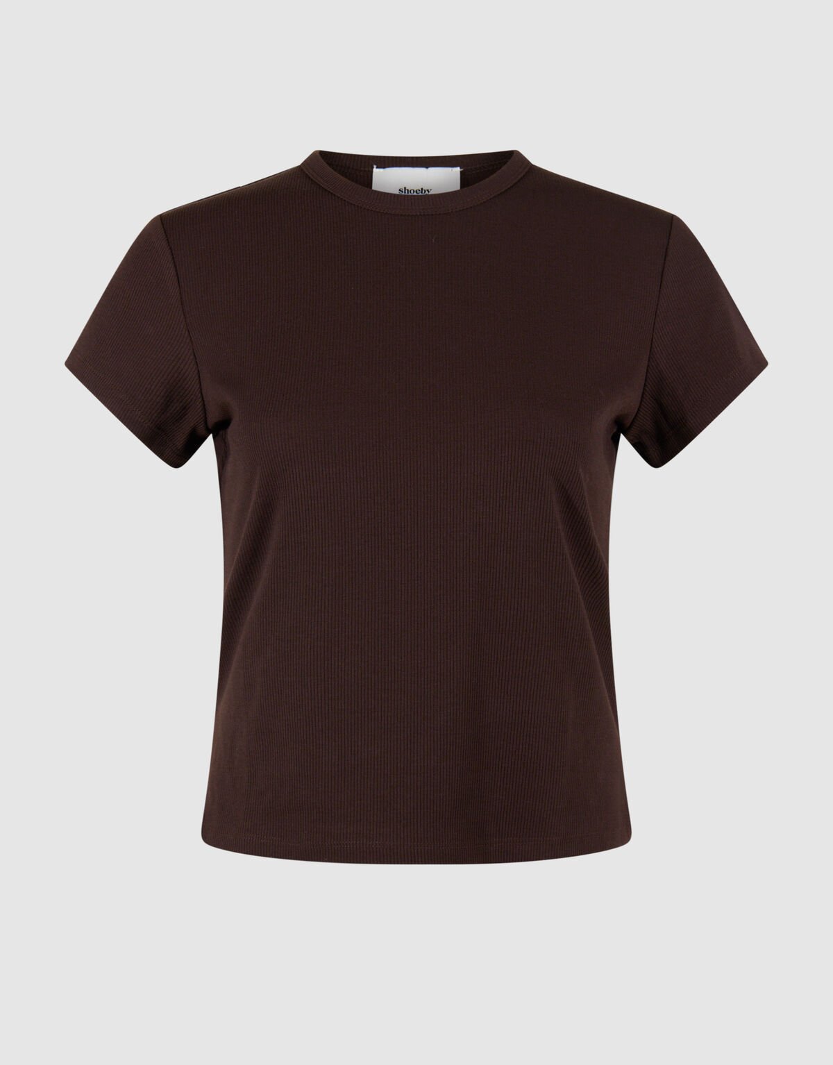 Rib T-shirt Bruin SHOEBY WOMEN