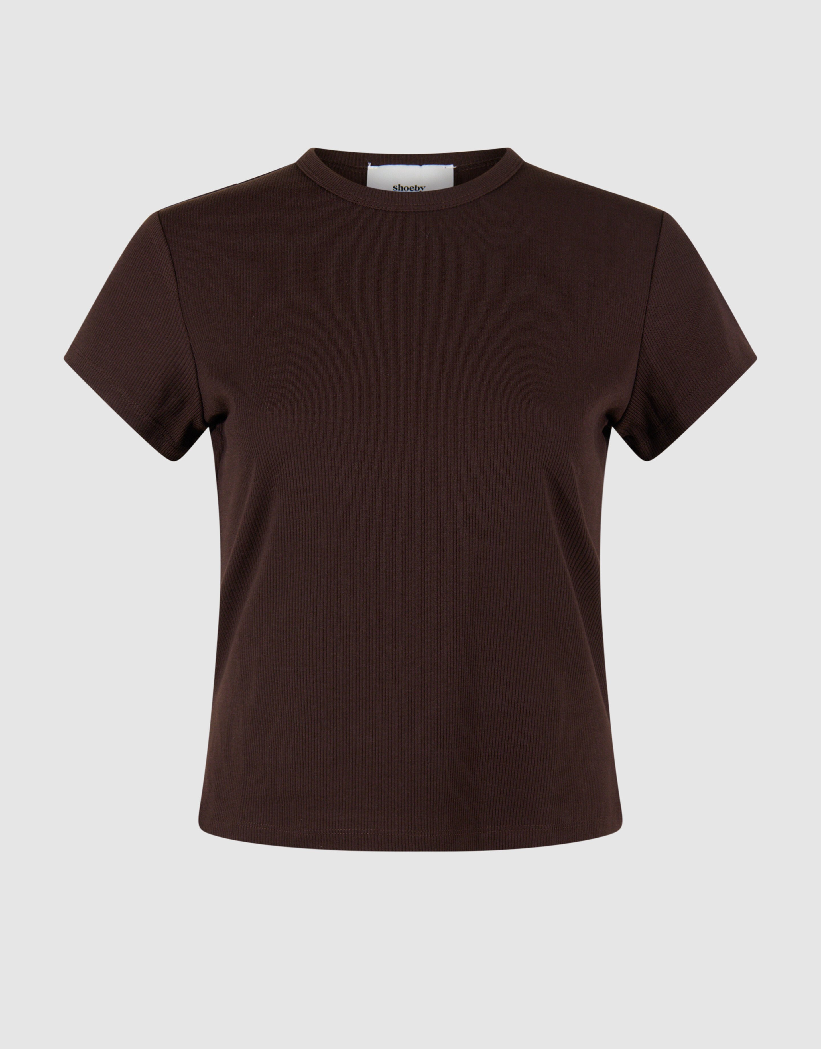 Rib T-shirt Bruin SHOEBY WOMEN