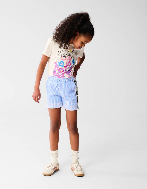 Stripe Poplin Short Lichtblauw SHOEBY GIRLS