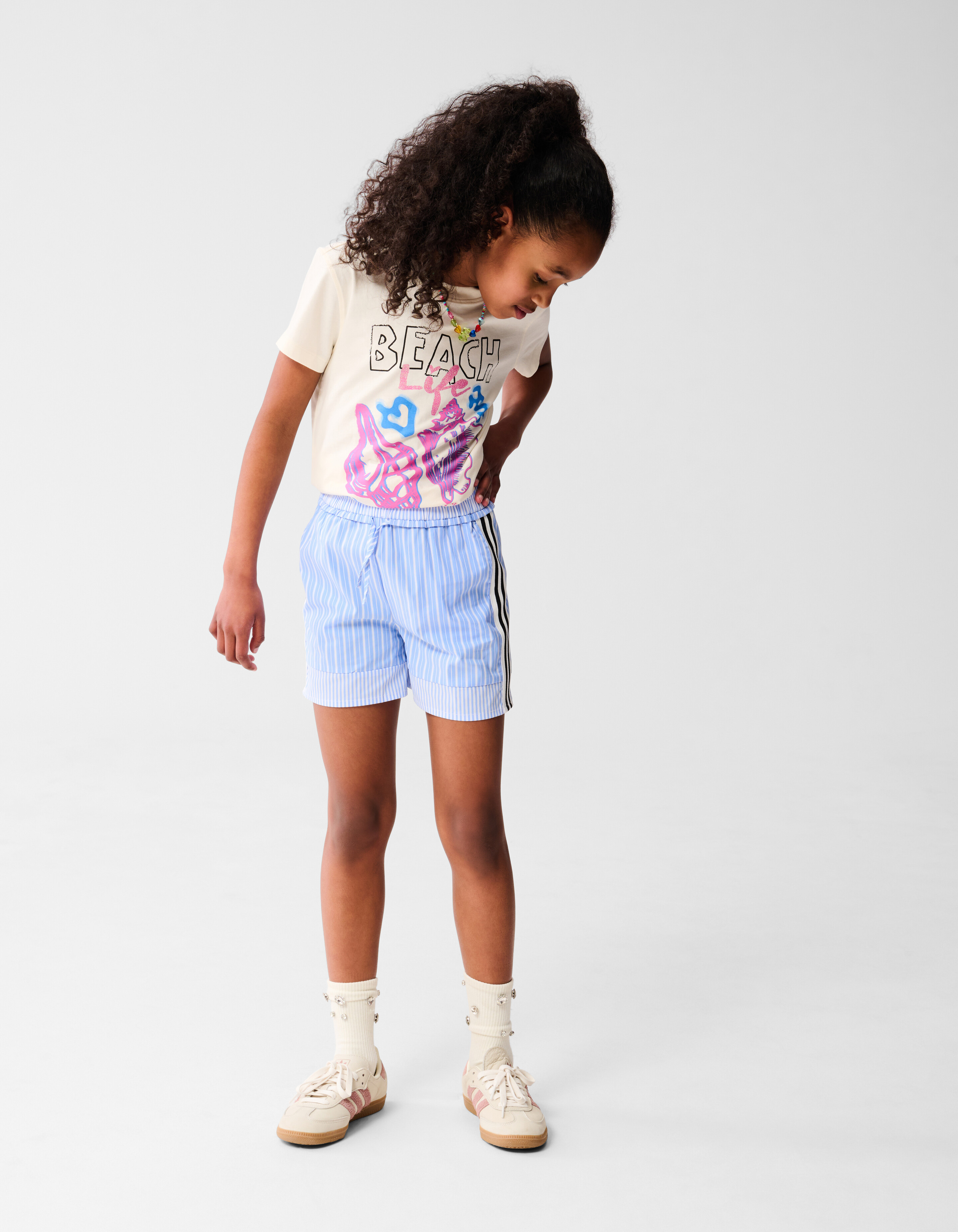 Stripe Poplin Short Lichtblauw SHOEBY GIRLS