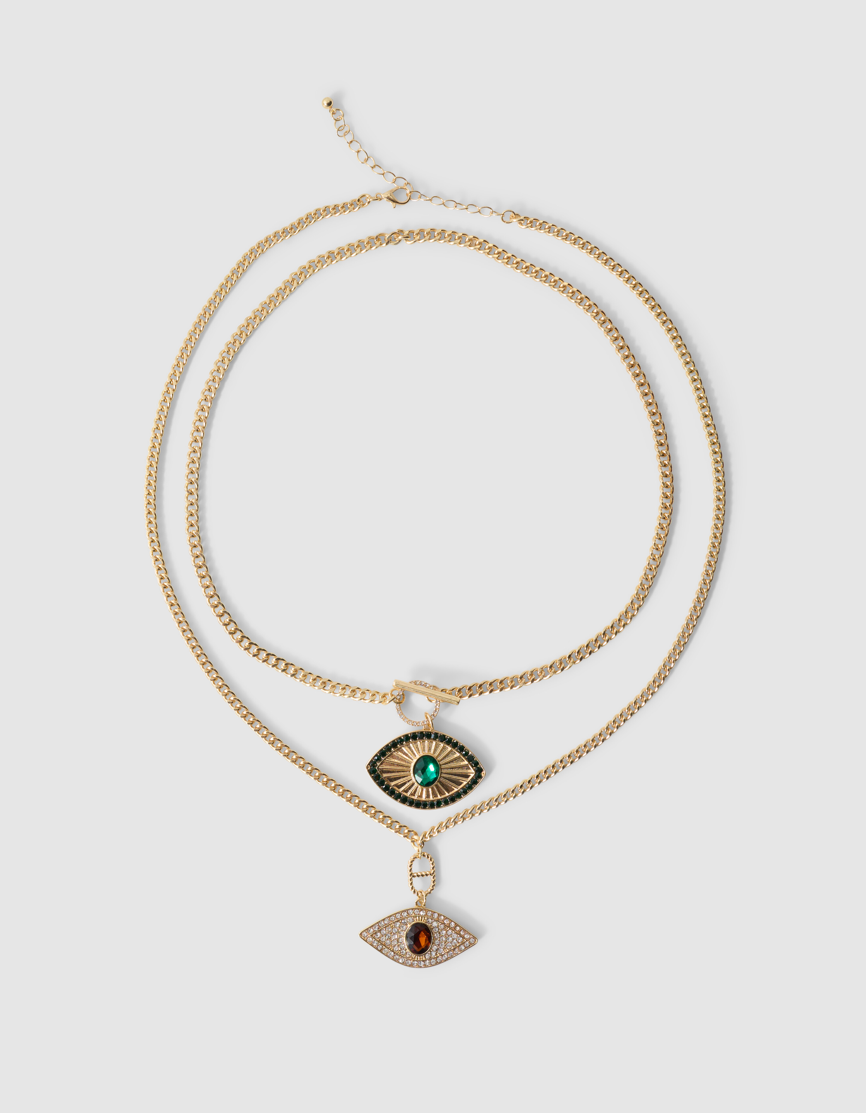 Double Eye Ketting Goud By Fred SHOEBY ACCESSOIRES