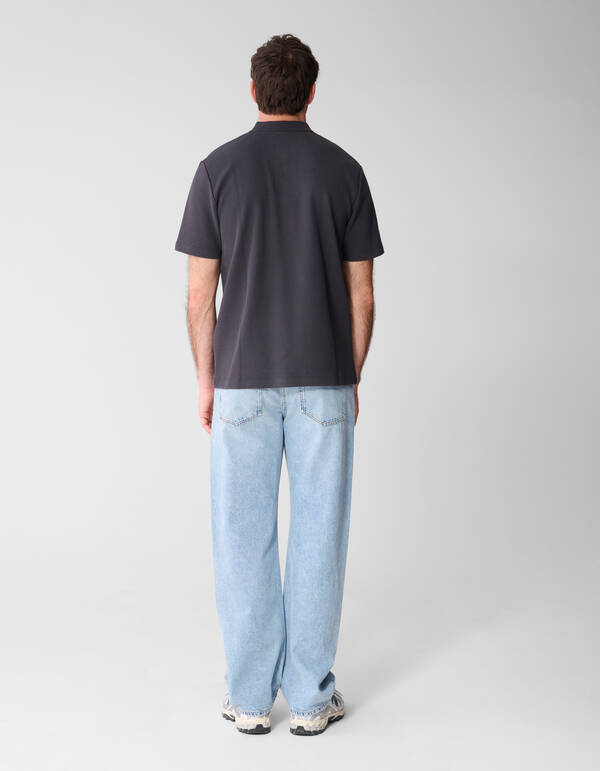 Waffle Polo Donkergrijs SHOEBY MEN