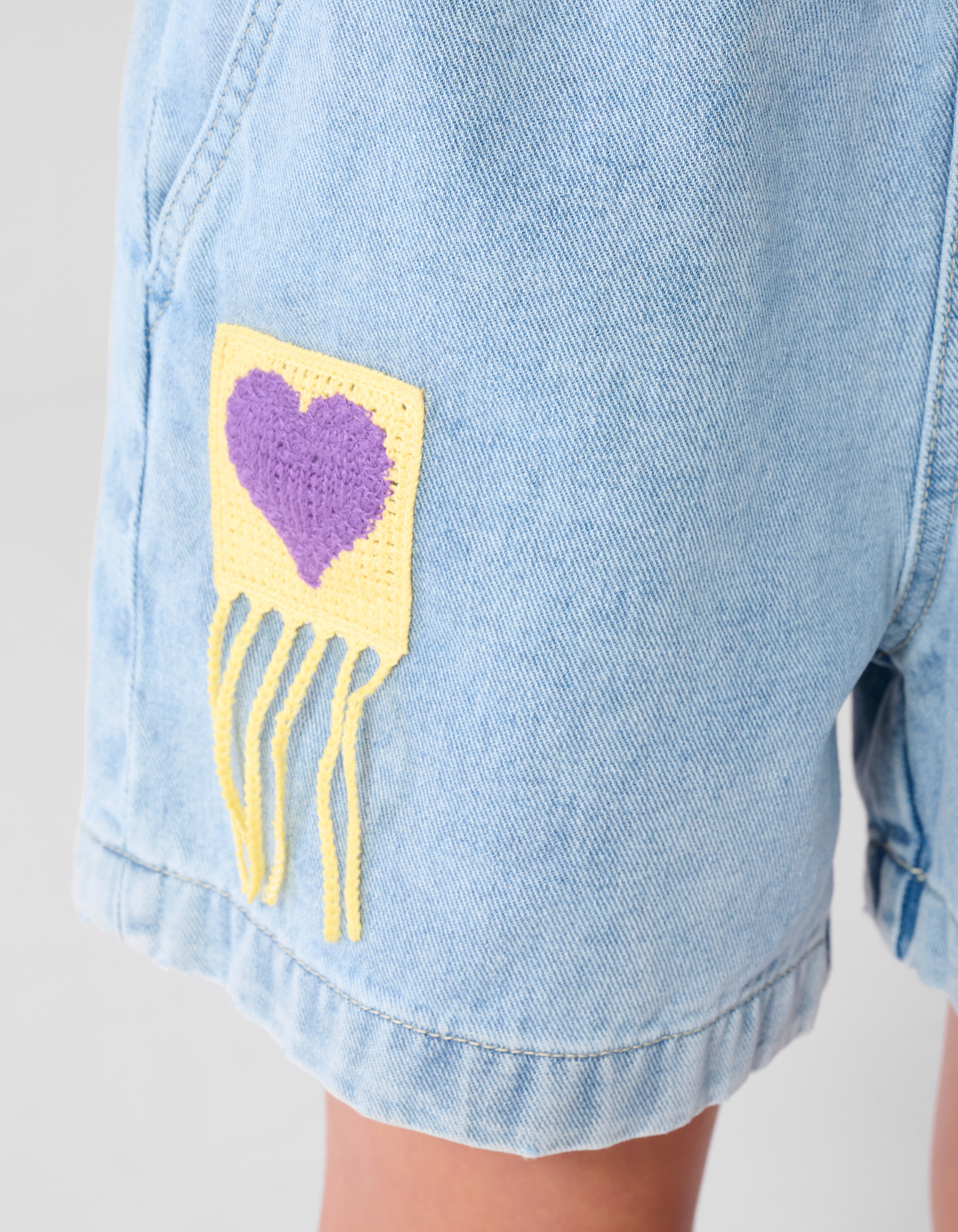 Crochet Denim Short Blauw SHOEBY GIRLS