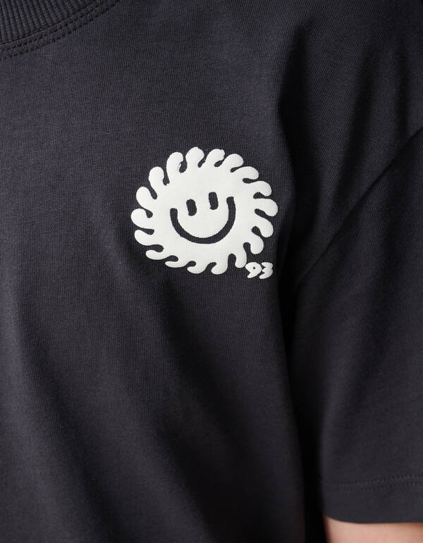 Smiley Sun Artwork T-shirt Donkergrijs SHOEBY BOYS