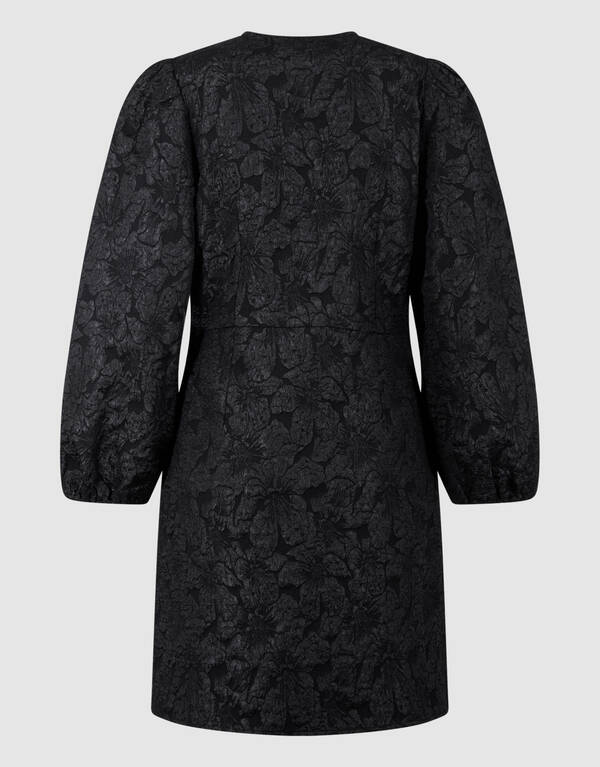 Jacquard Wrap Mini Jurk Zwart SHOEBY WOMEN
