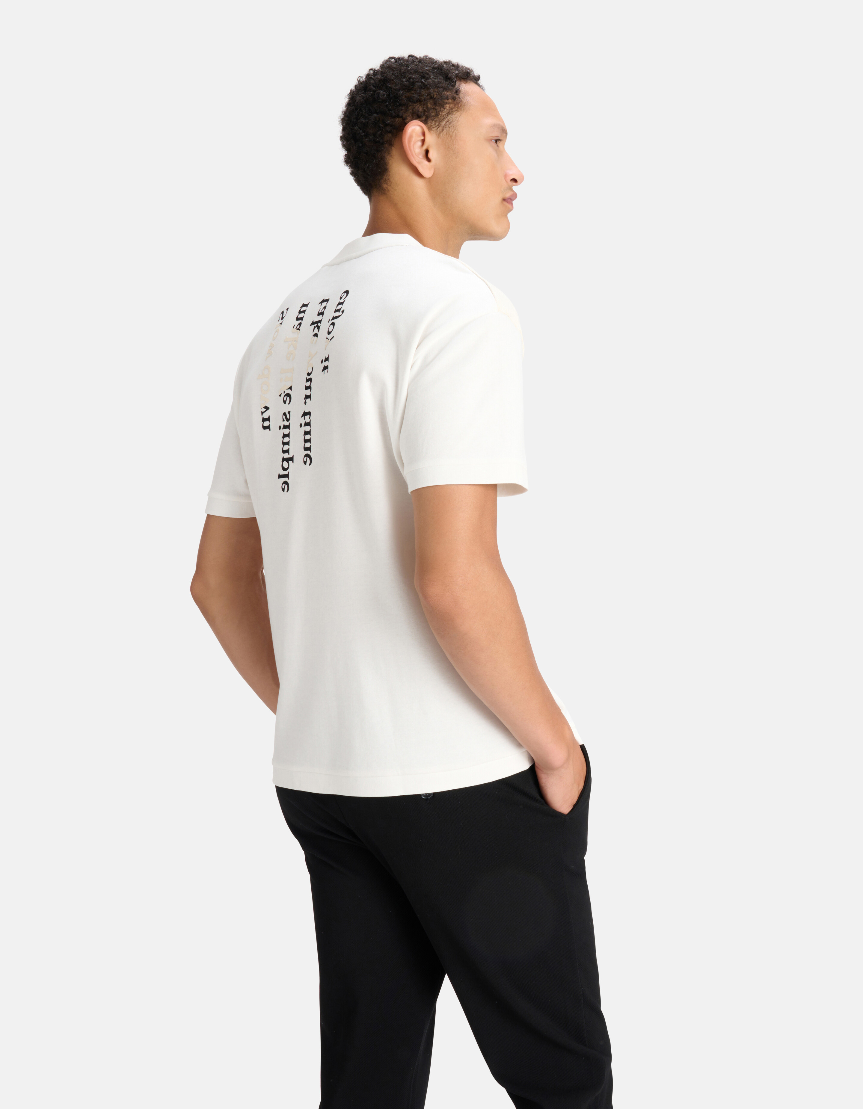 Printed T-shirt Gebroken Wit SHOEBY MEN
