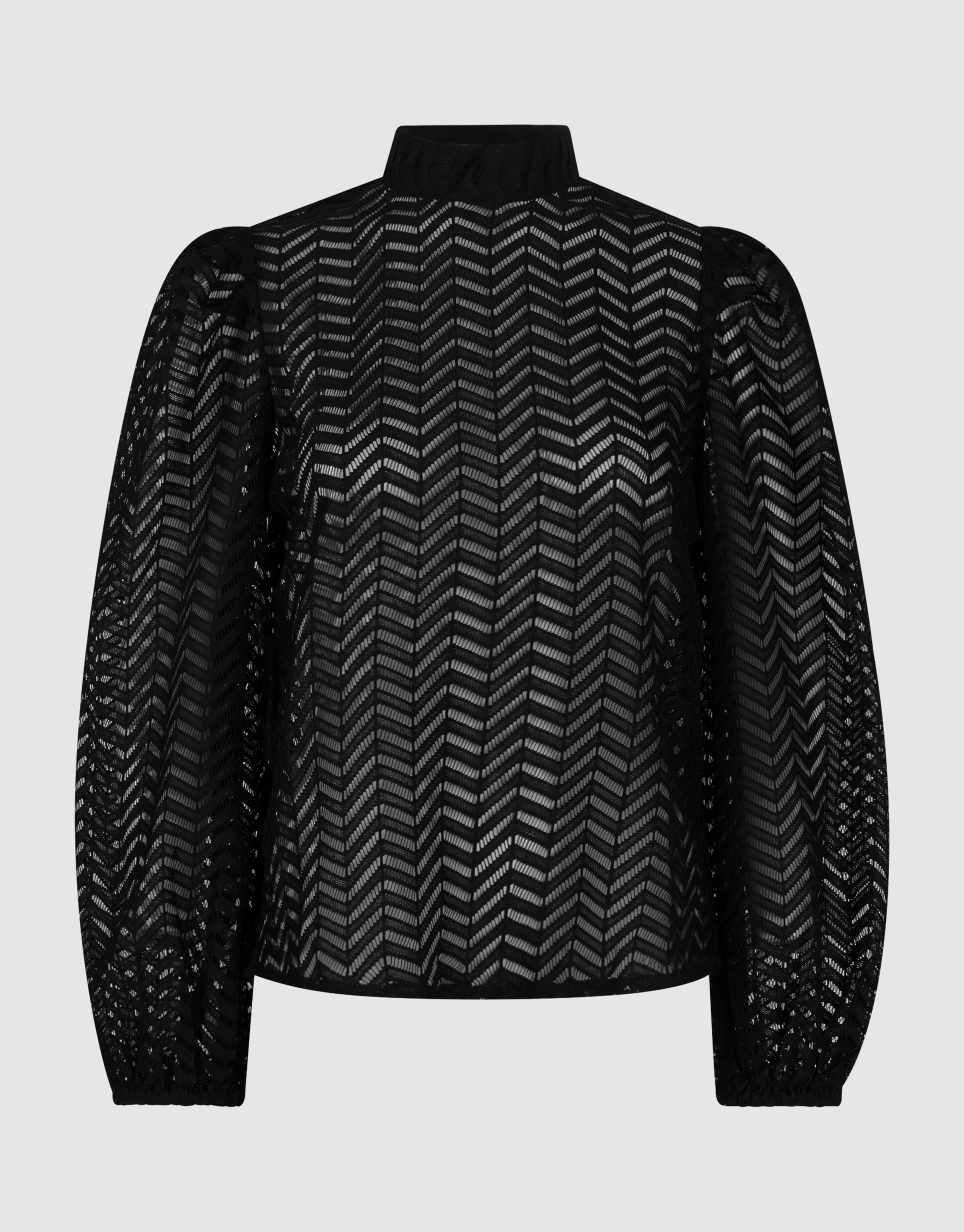 Zigzag Kanten Blouse Zwart SHOEBY WOMEN